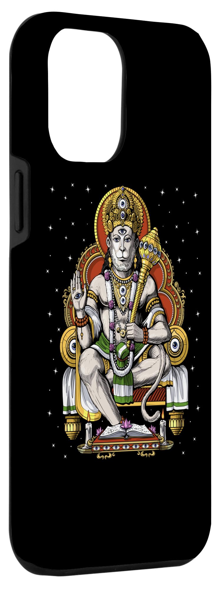 iPhone 12 Pro Max Case with Hanuman Design - Hindu God Spiritual Protection Cover for Jainism & Buddhism Devotees - Perfect for Meditation, Yoga & Religious Ceremonies