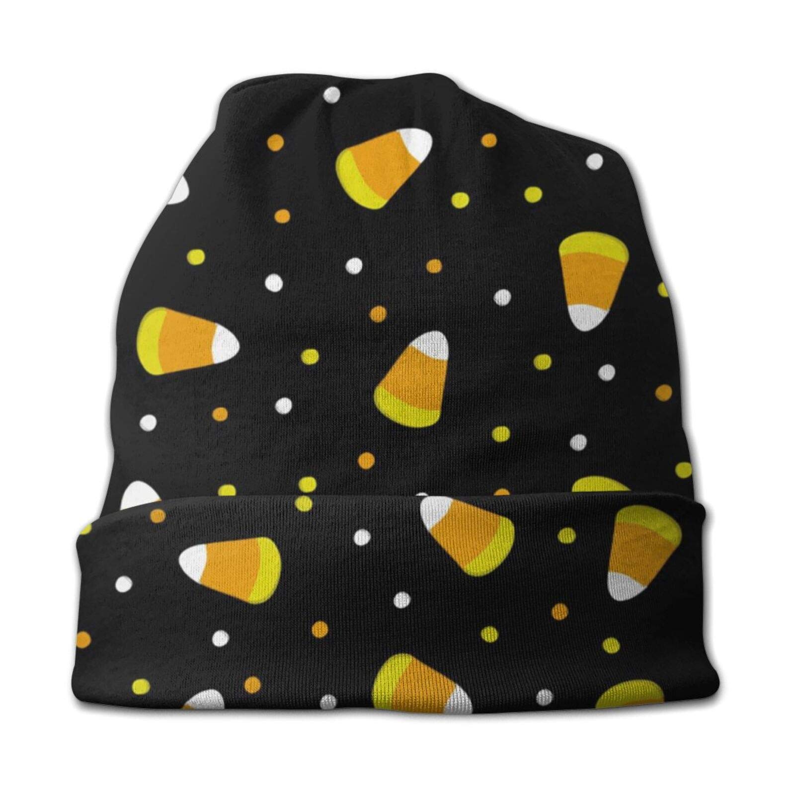 Halloween Candy Corn Unisex Adult Slouchy Beanie Skull Cap - Warm Chemo Hat for Costume Parties & Winter Outfits