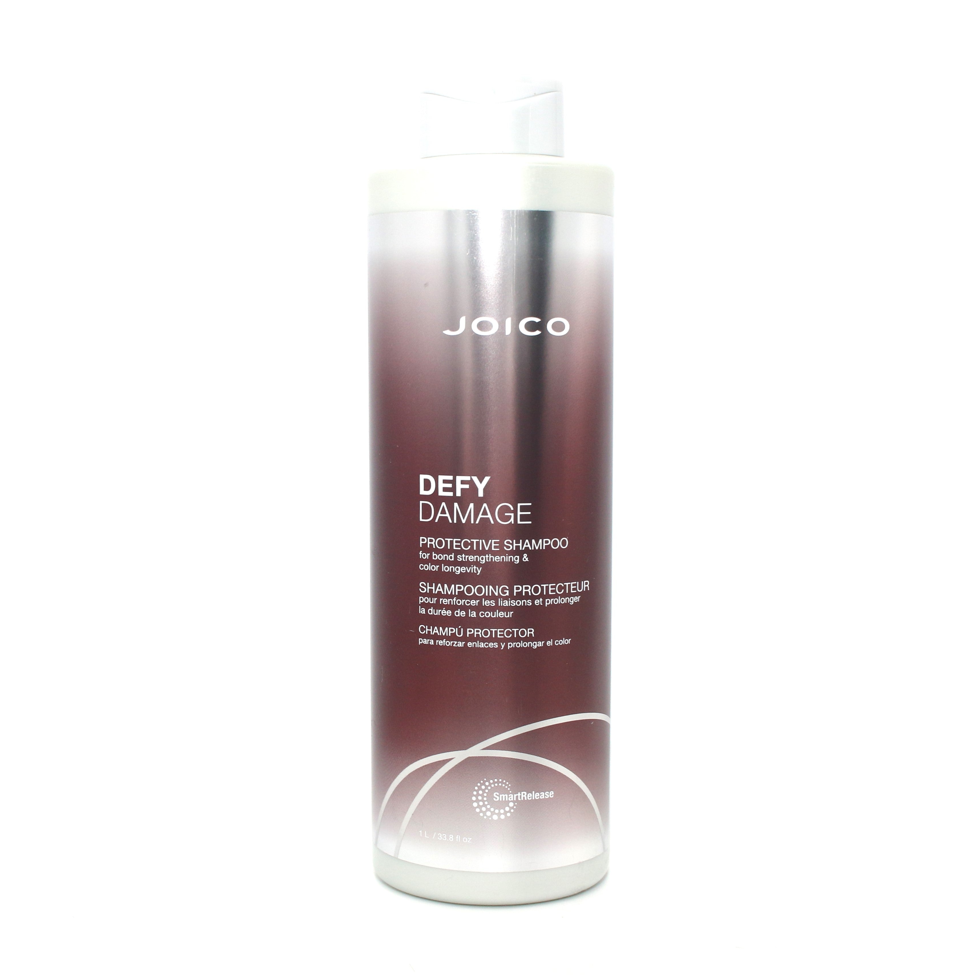 Joico Defy Damage Protective Shampoo 33.8 oz - Repair & Strengthen Damaged Hair - Sulfate-Free for Color-Treated Hair - Salon Quality for Daily Use at Home