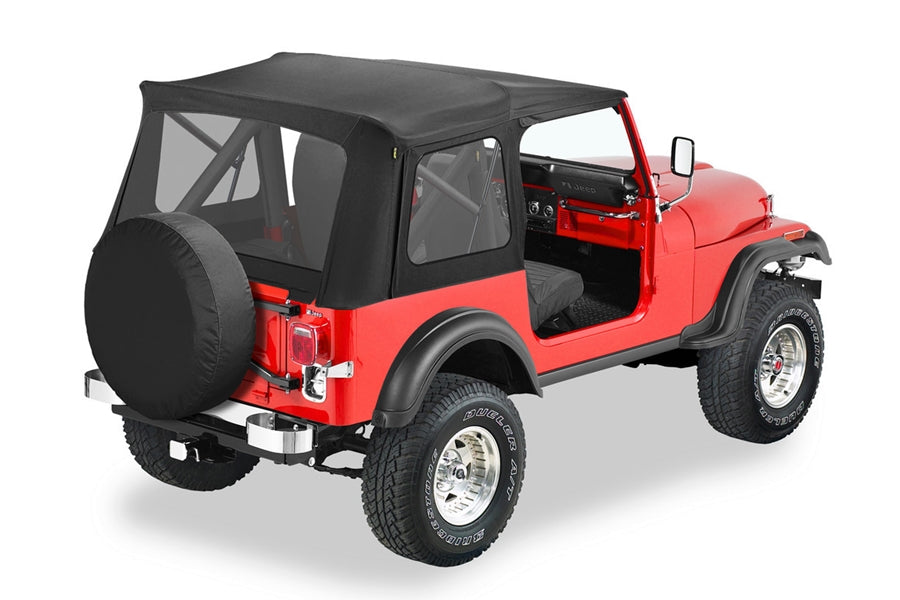 Ford Bronco Bestop Supertop Classic Squareback Soft Top with Tinted Windows - Black Denim for YJ/CJ7 | Durable Jeep Replacement Top for Off-Road & Daily Driving