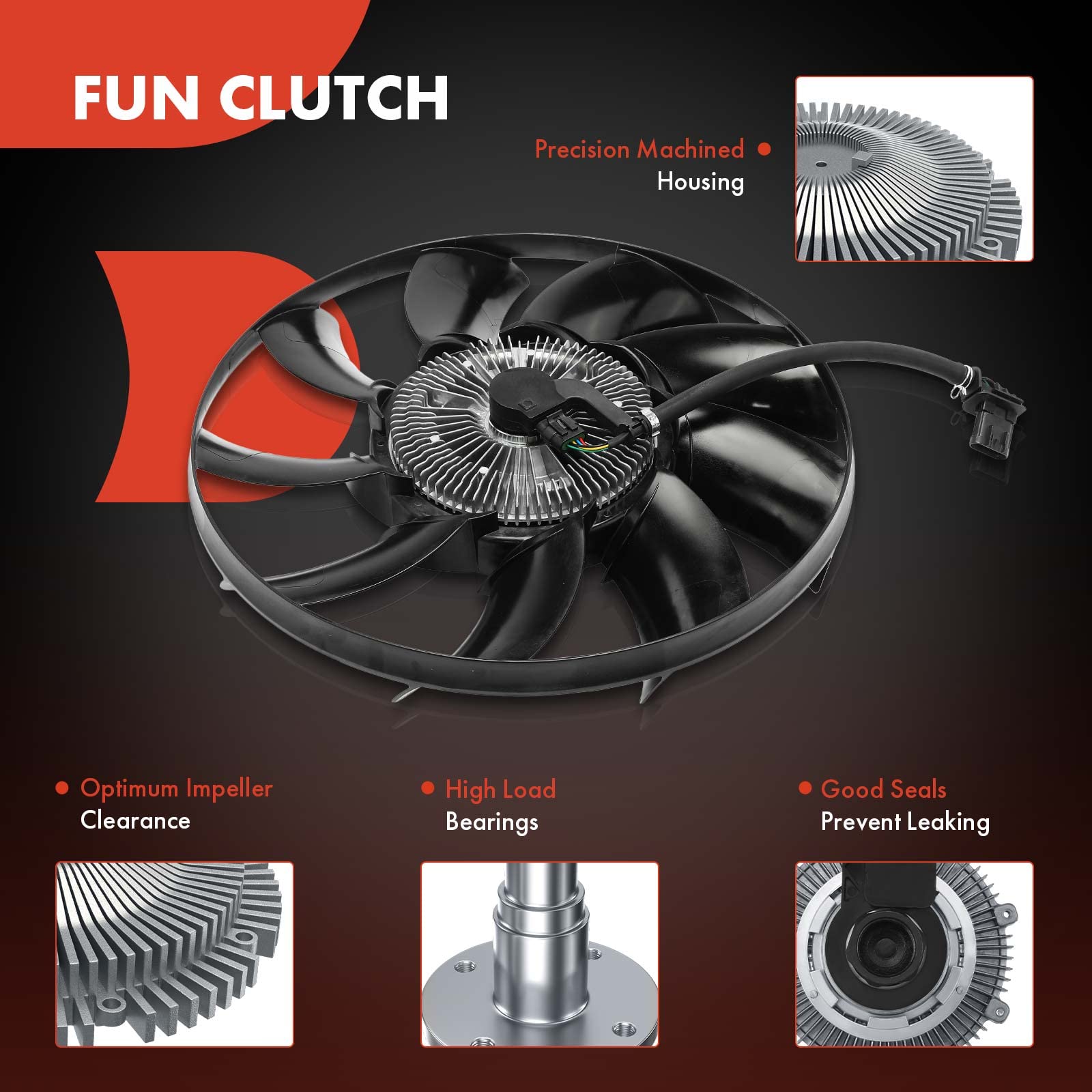 Premium Electronic Radiator Cooling Fan Clutch for Land Rover Range Rover 2010-2016, Range Rover Sport 2017-2020, Discovery Sport 2017-2018, Discovery 2017-2020, LR4 2014-2016 - High Performance Cooling Solution for Off-Road Adventures & Hot Weather Driving