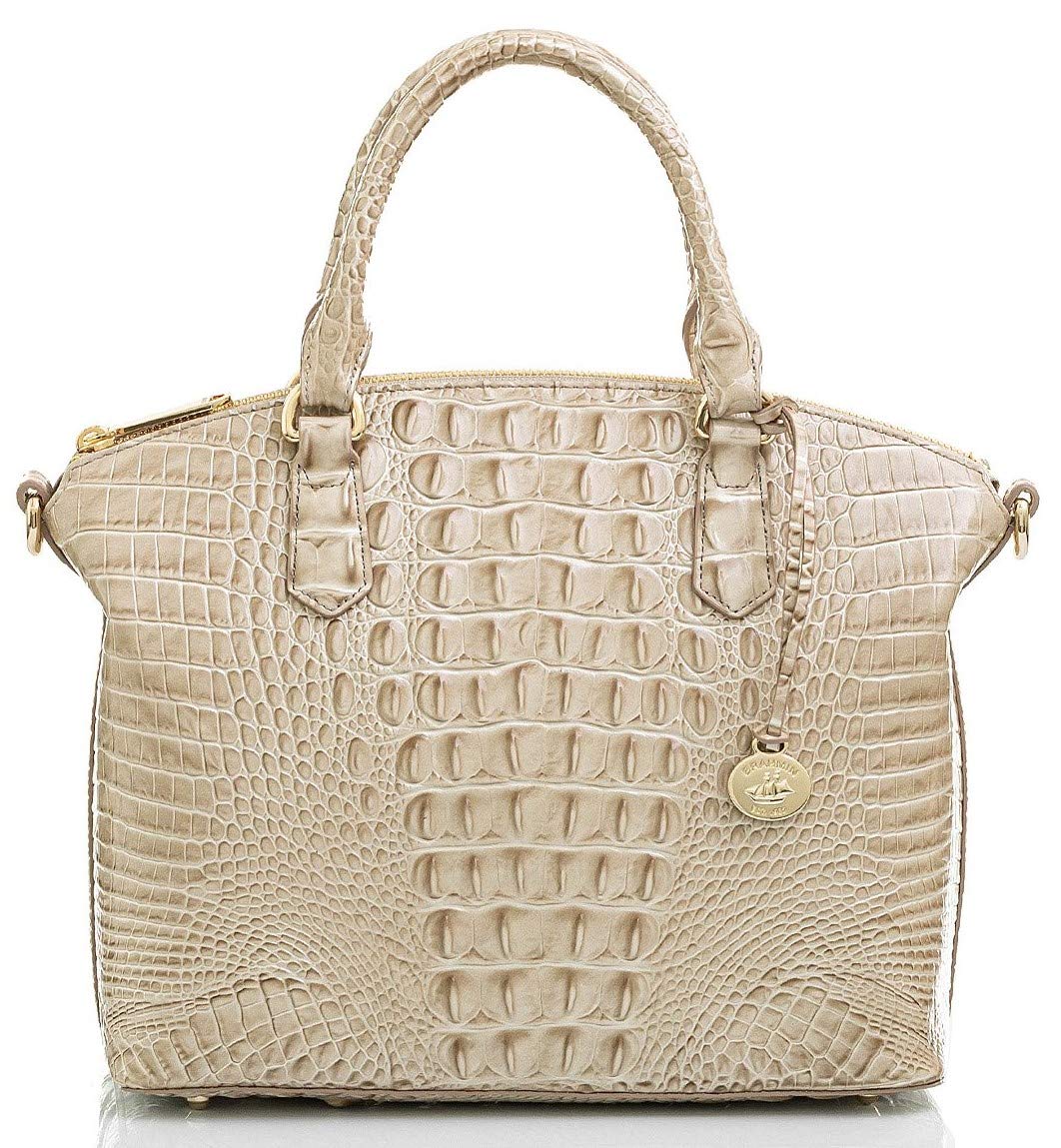 Brahmin Duxbury Satchel Handbag in Linen - Stylish Melbourne Crossbody Purse for Women | Perfect for Work, Travel & Everyday Use