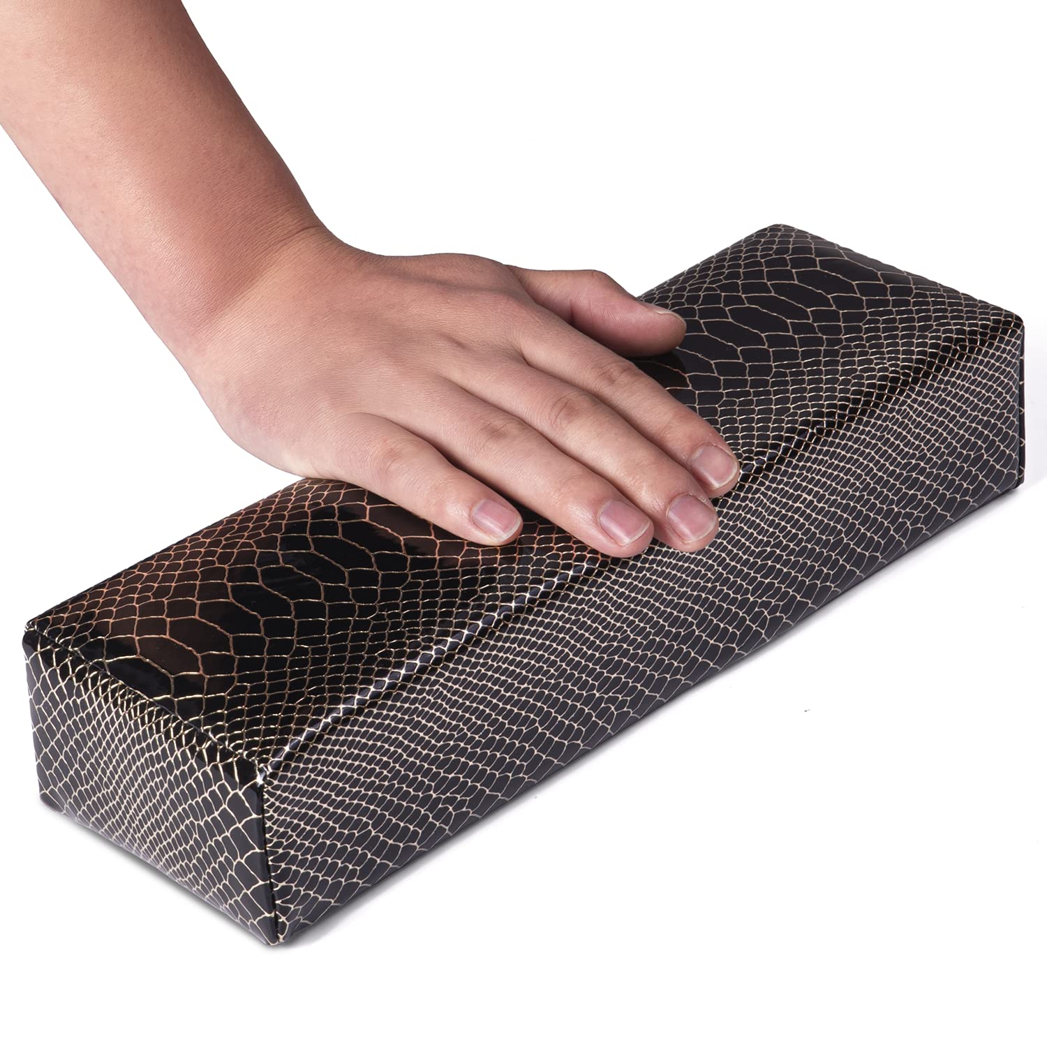 Professional Nail Tech Arm Rest - Easy to Clean PU Leather Hand Rest Cushion Holder for Acrylic Nails | Waterproof, Soft & Sturdy Design | Perfect for Salon, Home Manicures & Nail Art (Black)