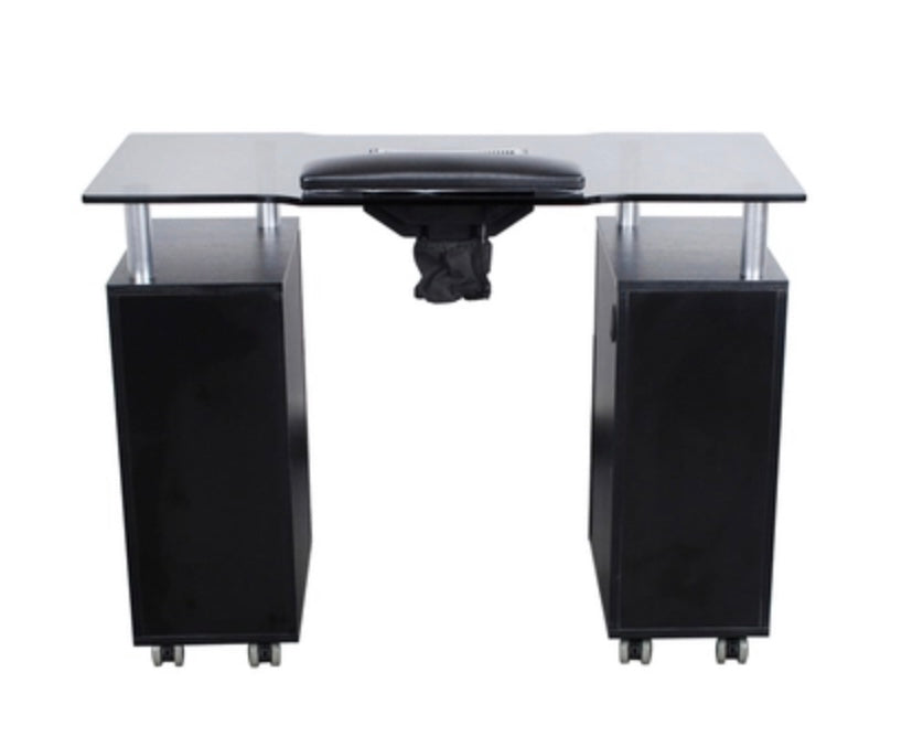 Professional Manicure Table for Nail Salon - Portable & Adjustable Nail Technician Table with LED Light & Storage Drawer - Perfect for Home, Salon, or Spa Use