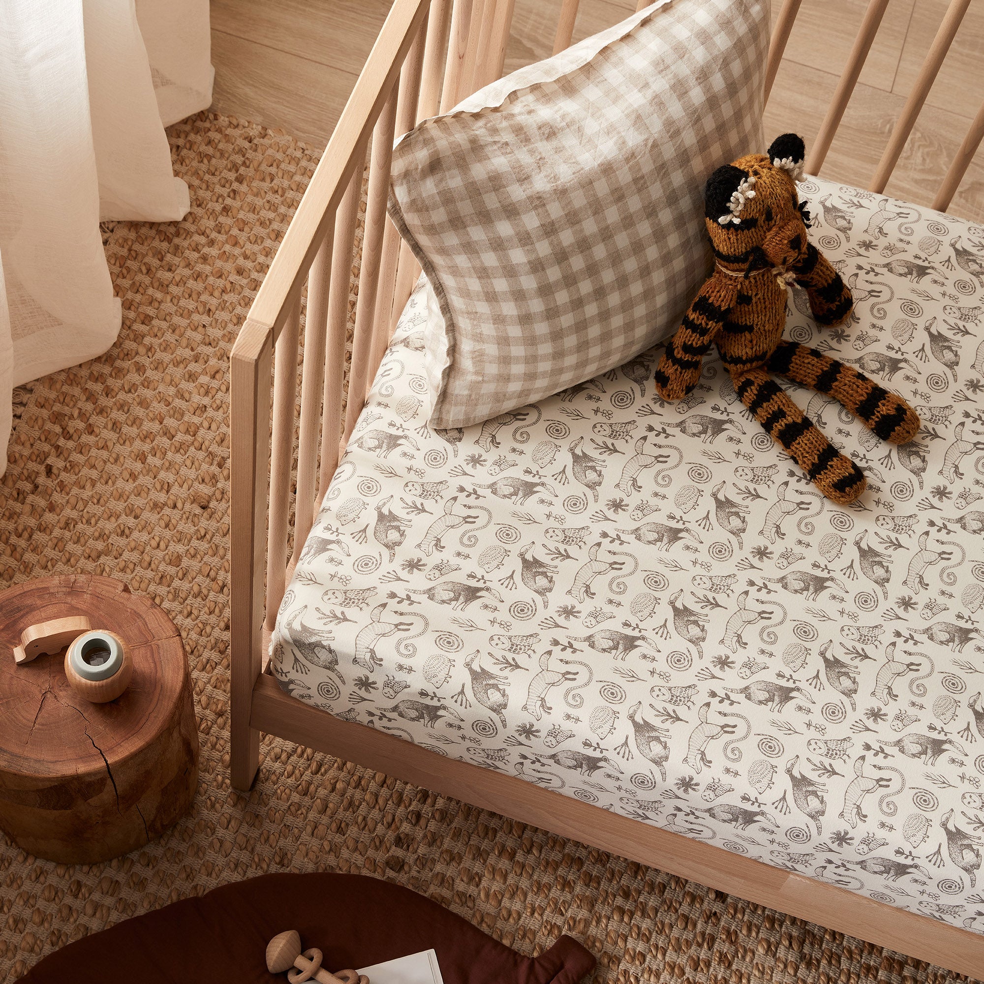 Organic Cotton Tribal Print Crib Sheet - Soft, Breathable & Hypoallergenic Baby Bedding for Safe & Comfortable Sleep