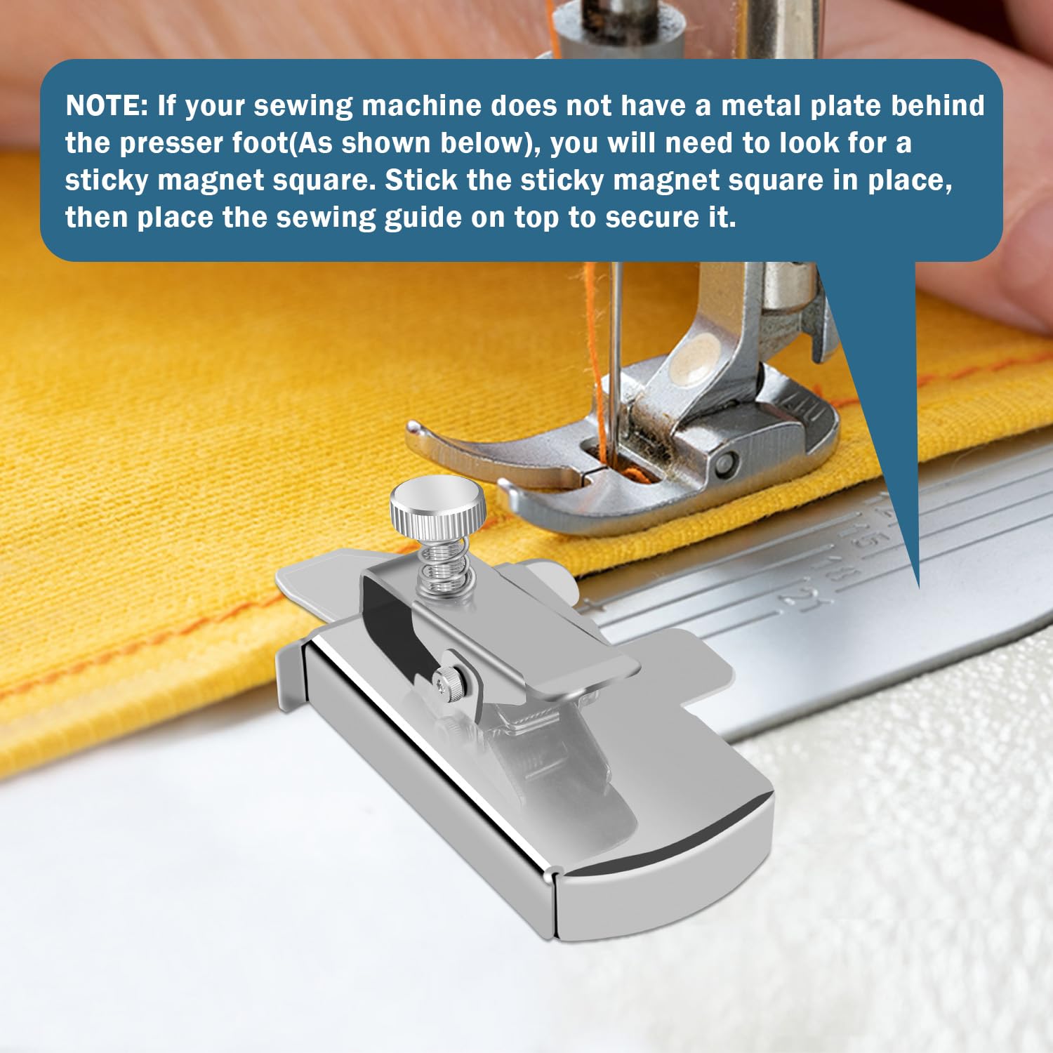 TIGARI Magnetic Seam Guide for Sewing Machine - Adjustable Magnetic Sewing Guide with Clip, Multifunctional Ruler & Hemmer Guide - Perfect for Walking Foot Sewing Machines, Quilting, Dressmaking & DIY Sewing Projects - Essential Sewing Supplies & Accessories