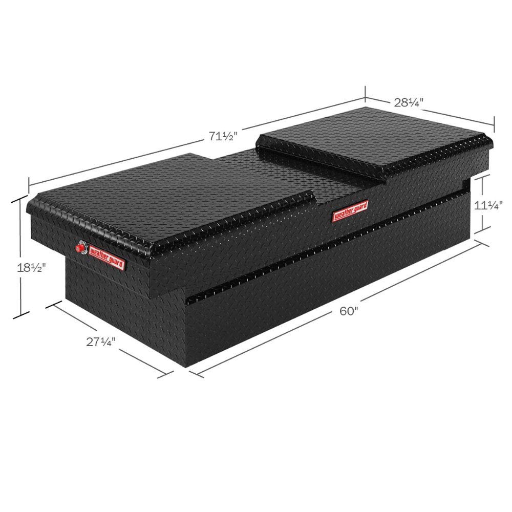 WEATHERGUARD 114501 Cross Aluminum Tool Box - 15.3 cu ft Capacity - Durable Truck Tool Storage for Construction & Outdoor Work