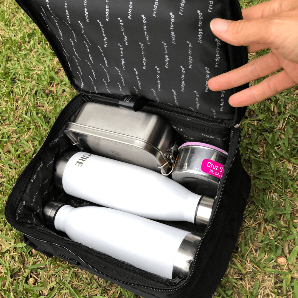 Fridge To Go Insulated Lunch Box Large - Black | Leakproof Cooler Bag for Work, School & Picnics | BPA-Free Food Container for Adults & Kids