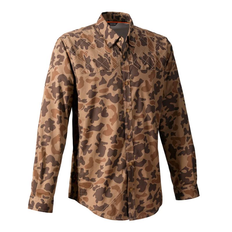 Orvis Men's Long-Sleeve Featherweight Shooting Shirt - Breathable Button-Up Shirt with Ambidextrous Shooting Patches for Hunting, Outdoor Sports & Casual Wear