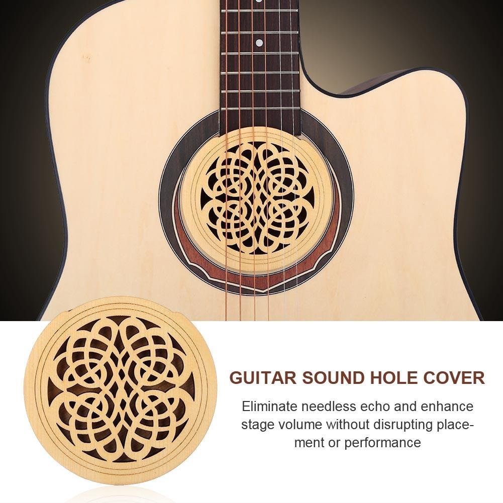 Vbestlife Wooden Guitar Soundhole Cover with Sponge - Acoustic Classic Guitar 41'' Sound Hole Protector (#6) - Perfect for Noise Reduction & Practice Sessions