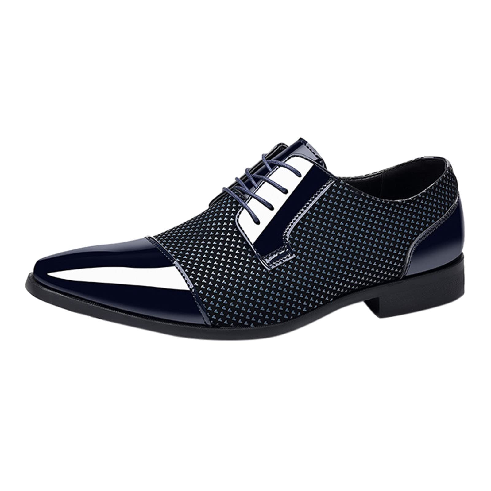 Men's Black Leather Dress Shoes - Classic Style Slip-On Oxford Shoes for Men | PU Leather Casual Formal Wear for Office, Wedding & Business Events