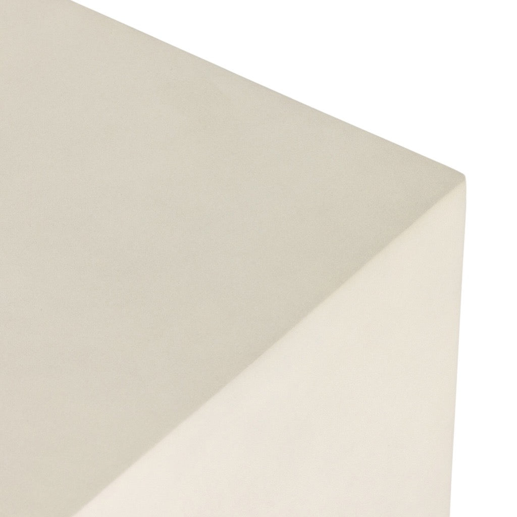 Modern White Concrete Parish End Table - Stylish Side Table for Living Room, Bedroom, or Office - Perfect for Coffee, Books & Decor