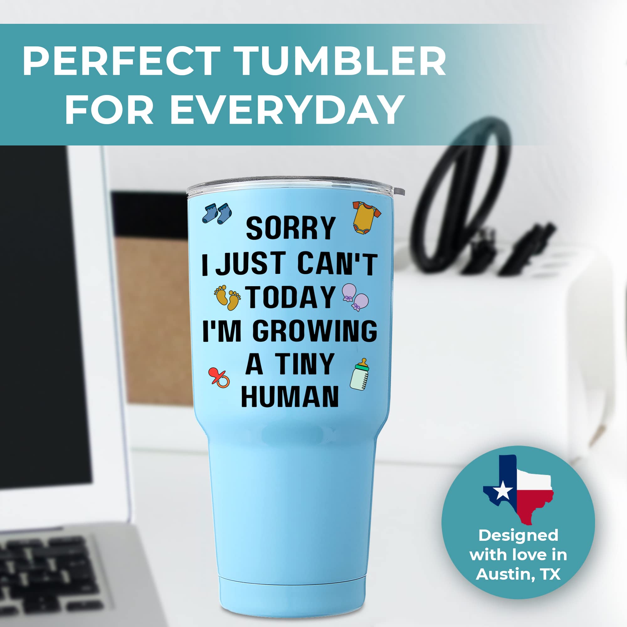 30oz Funny Pregnancy Tumbler - Best Gift for First Time Moms, Expecting Mothers & New Pregnant Women - Perfect for Baby Showers, Maternity Photos & Daily Hydration