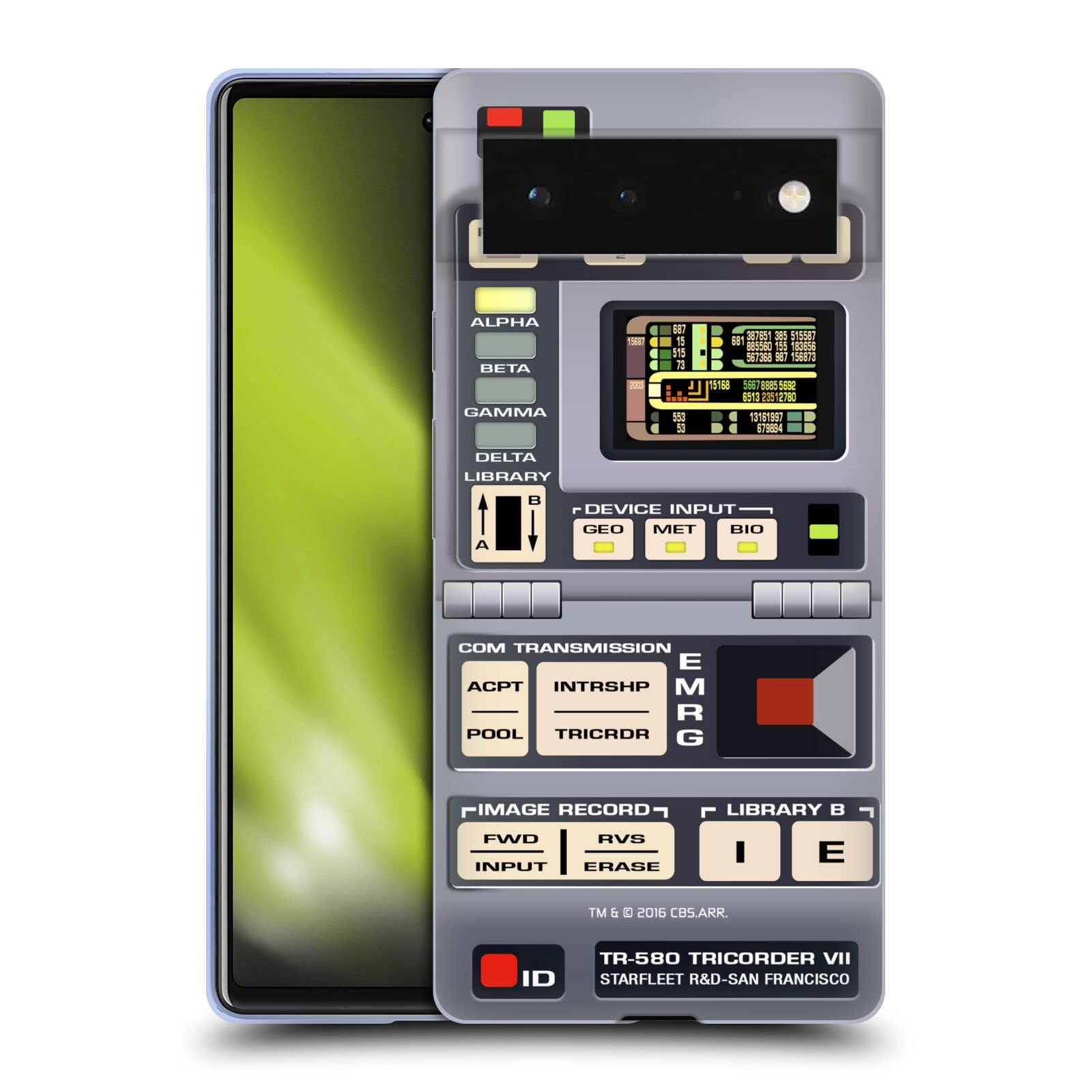 Official Star Trek Tricorder TNG Soft Gel Case for Google Pixel 6 - Licensed Sci-Fi Phone Cover | Perfect for Trekkies, Collectors & Tech Enthusiasts at Work, Conventions or Daily Use