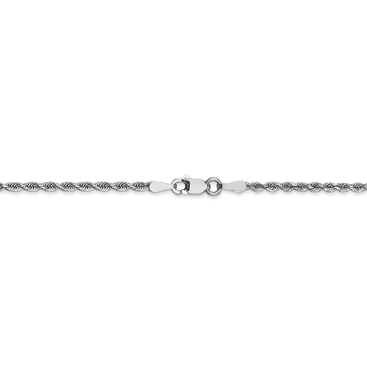 10K White Gold 2mm Diamond-Cut Quadruple Rope Chain - Anklet, Bracelet or Necklace for Women | Elegant Jewelry for Everyday Wear, Special Occasions & Gifts