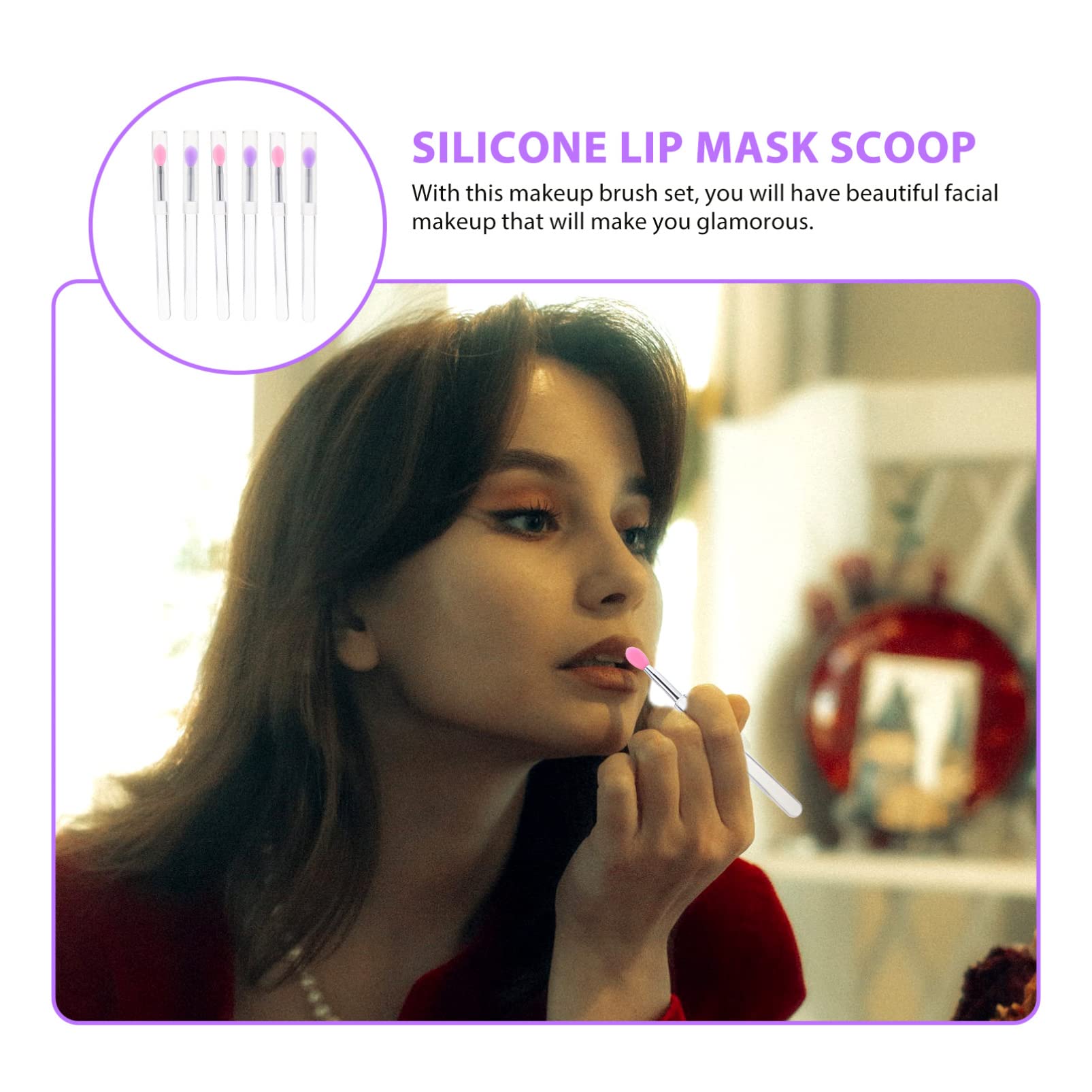24 Pcs Silicone Lip Brush Set with Lid - Reusable Makeup Brushes for Lipstick & Eyeshadow Application - Perfect for Professional Makeup Artists & DIY Beauty Enthusiasts - Ideal for Home, Salon, and Travel Use