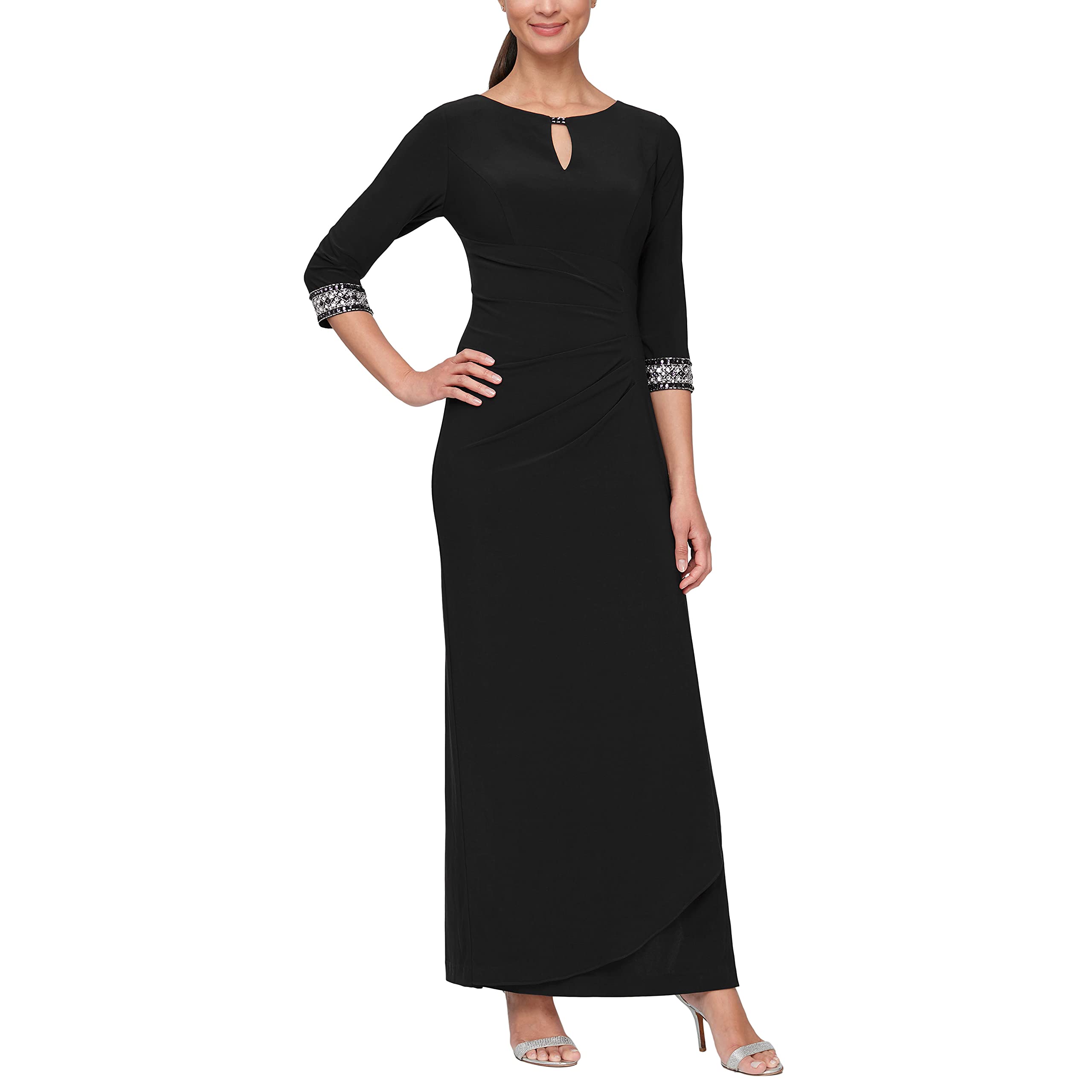 Alex Evenings Women's Elegant Keyhole Cutout Dress - Petite & Regular Sizes | Perfect for Cocktail Parties, Weddings & Formal Occasions