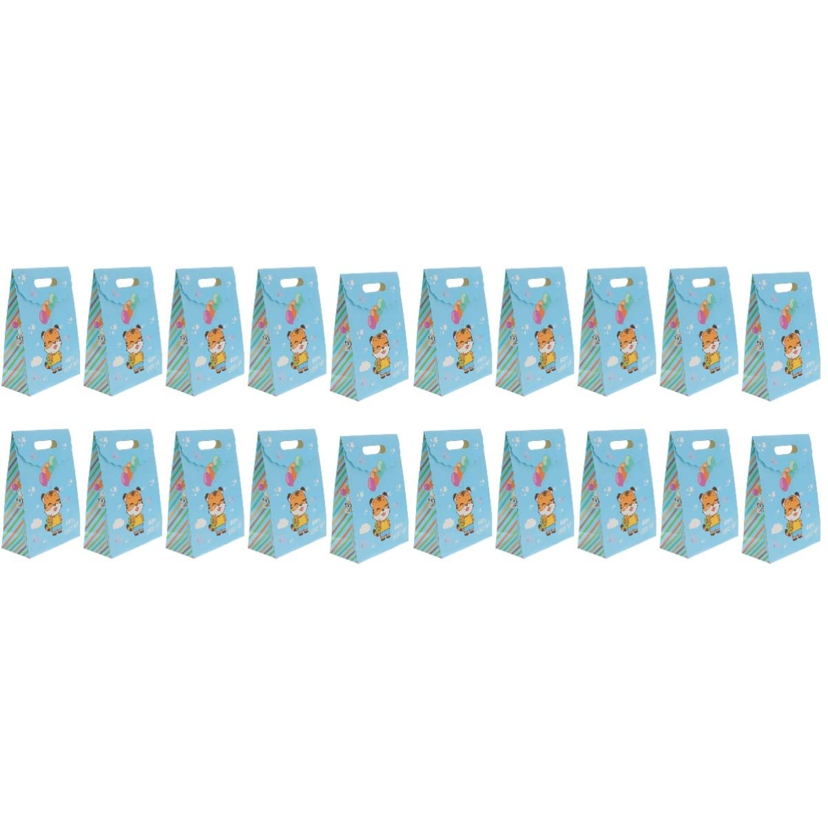 20-Pack Kids Goodie Bags - Colorful Party Favor Bags for Birthday, Halloween & Candy Treats | Durable Kraft Paper Gift Bags for Kids Party Supplies & School Events