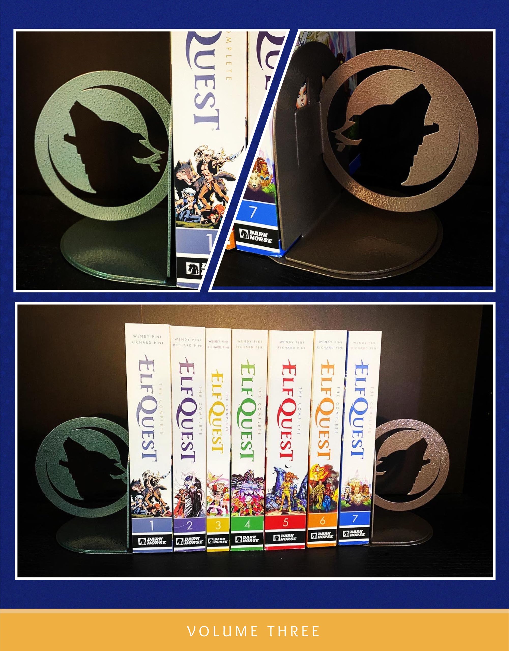 Arcane Vault: ElfQuest Wolfrider Decorative Bookends - Fantasy Book Holder for Shelves | Perfect for Home Office, Library & Gaming Room Decor