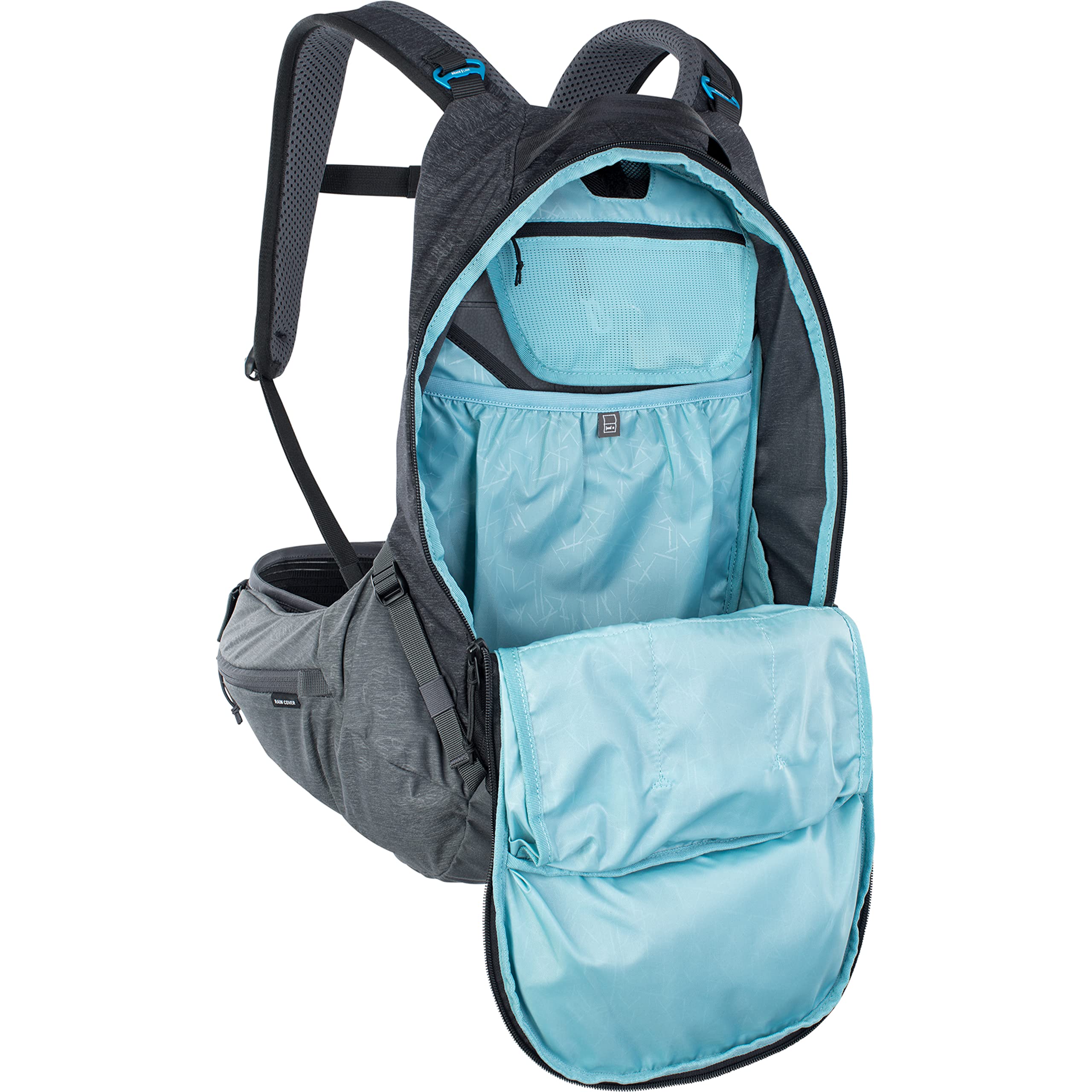 EVOC Rucksack Backpack - Large to X-Large Hiking & Travel Backpack for Men & Women - Durable Water-Resistant Black/Carbon Grey Design - Perfect for Outdoor Adventures, Camping & Daily Commute