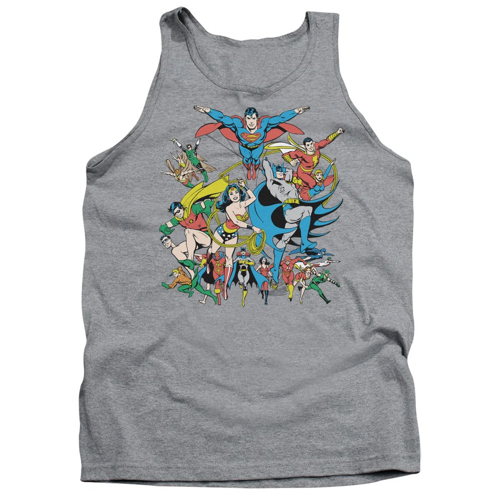 DC Justice League Assemble Unisex Tank Top for Men & Women - Superhero Graphic Tee for Cosplay, Comic Con & Casual Wear