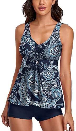 Navy & Paisley Printed