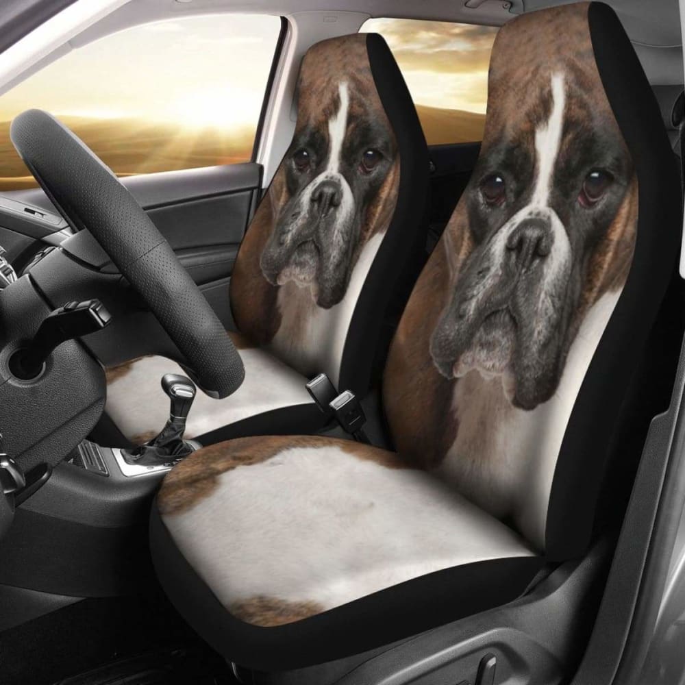 Funny Boxer Dog Face Car Seat Cover - Waterproof & Non-Slip Pet Seat Protector for Cars, SUVs, Trucks - Perfect for Travel, Daily Commute, and Pet Adventures
