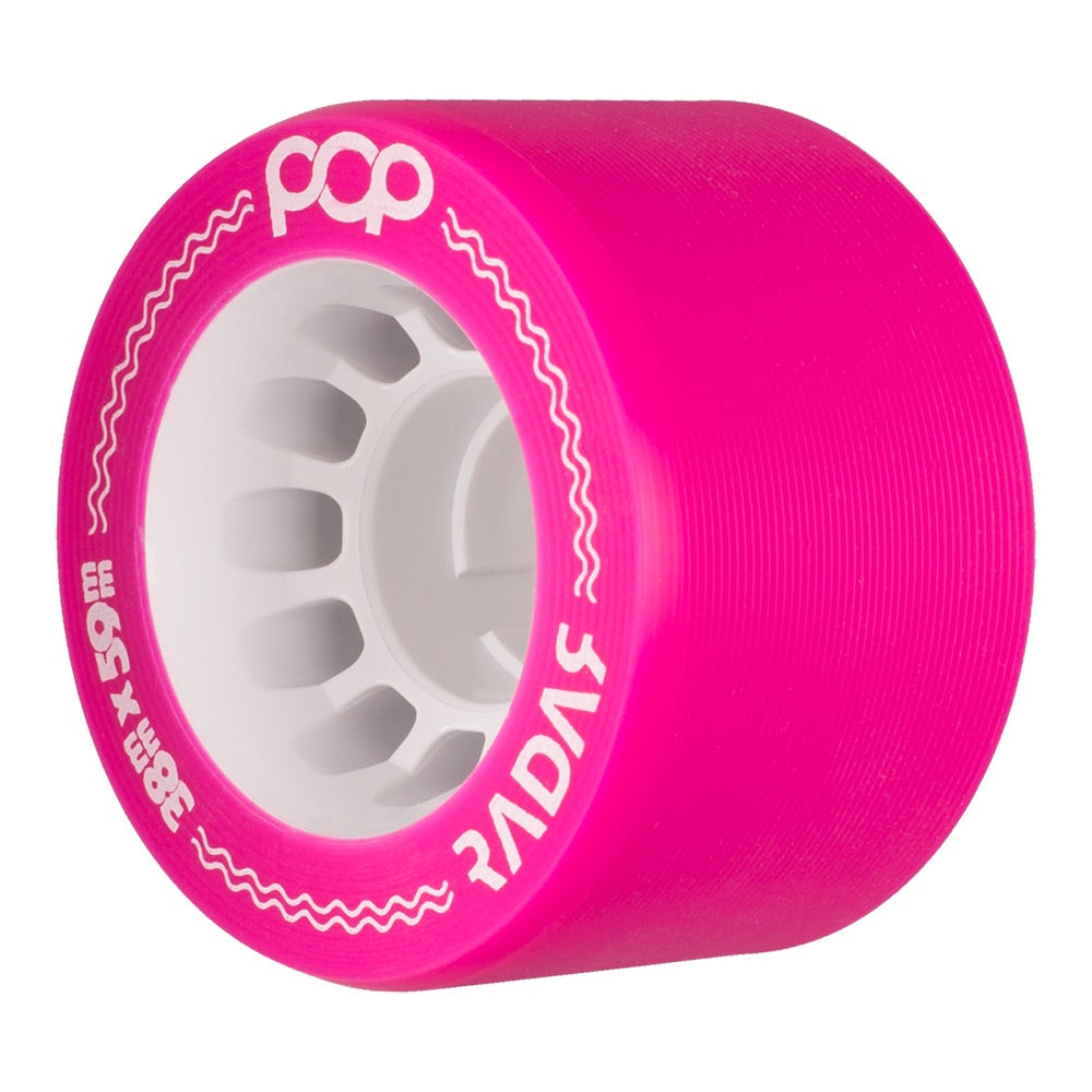 Radar Pop 59mm Quad Wheels - 4 Pack Set for Skateboards, Longboards & Roller Skates - High-Performance Wheels for Smooth Riding & Tricks