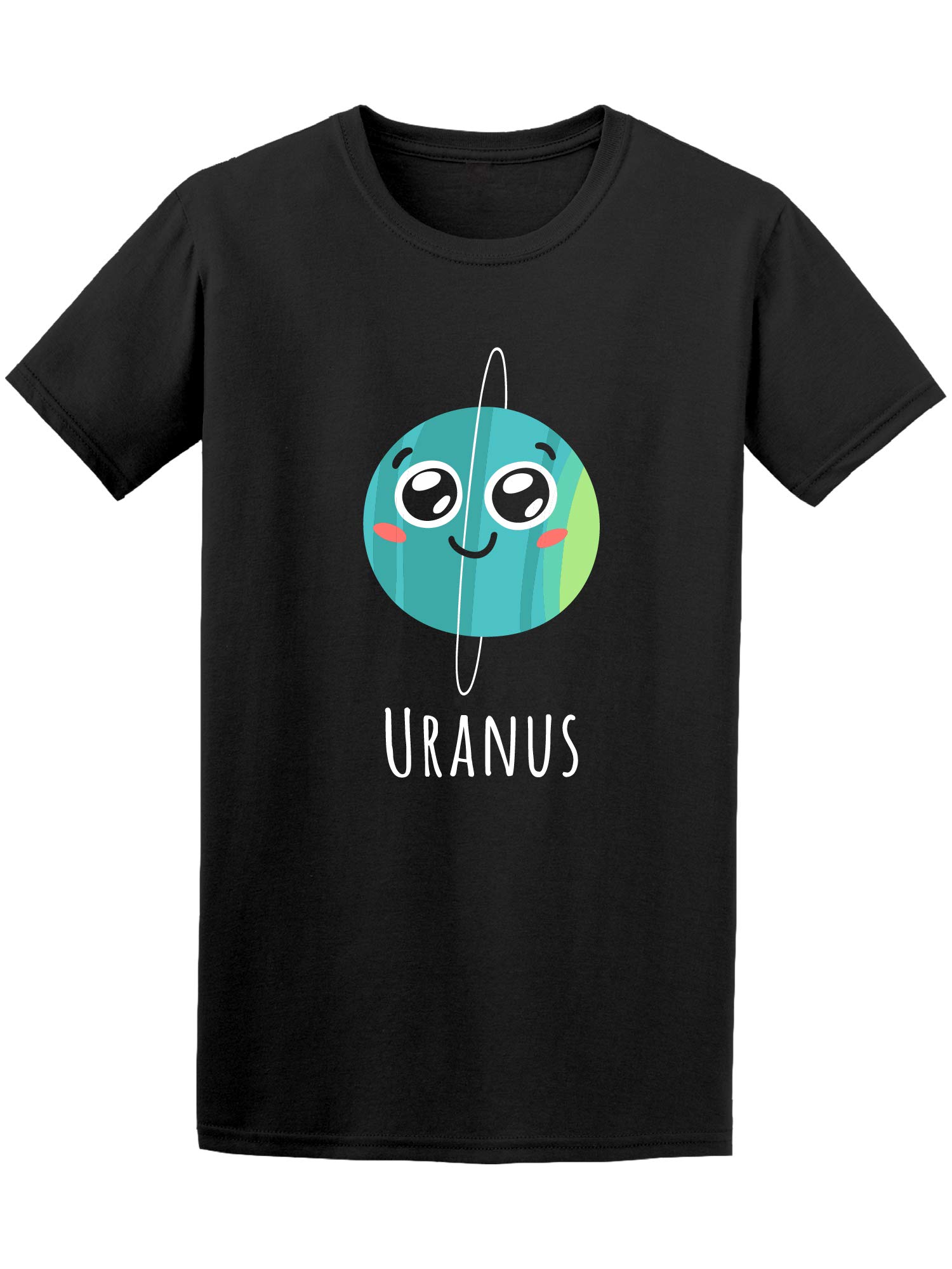Cartoon Uranus Solar System Men's T-Shirt - Space Planet Graphic Tee for Astronomy Fans - Casual Wear & Gift for Science Lovers