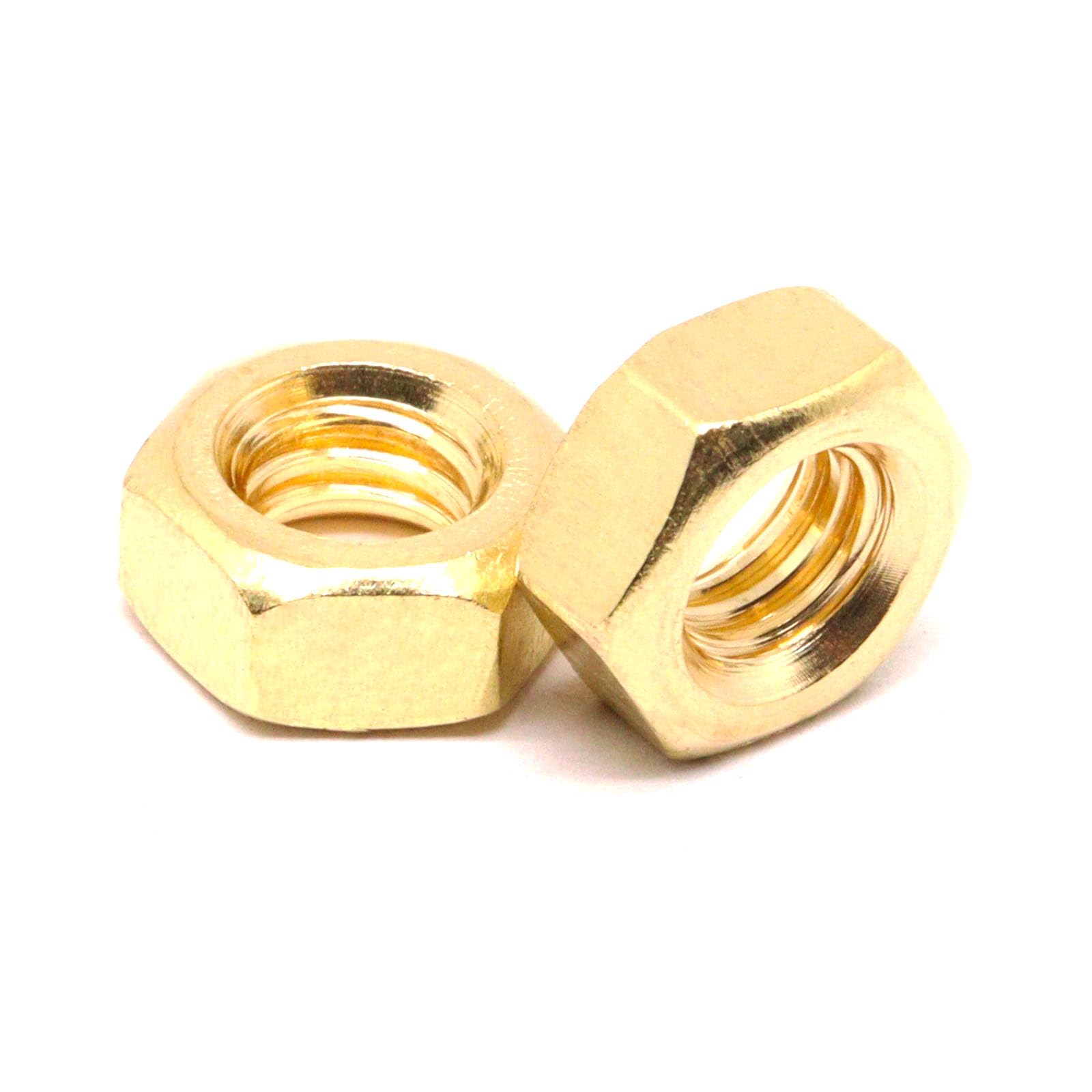50Pcs M6 Brass Hex Nuts - Metric Fine Thread Internal Hexagon Hardware Nuts for Furniture, Electronics & DIY Projects - Corrosion Resistant Brass Fasteners