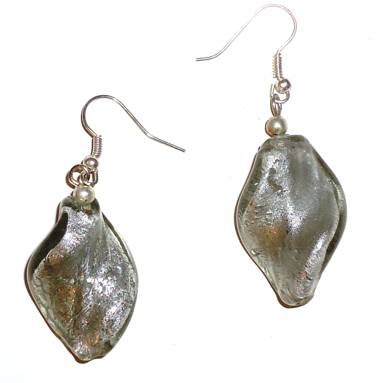 Elegant Gray Glass Twist Earrings for Women – Perfect for Parties, Weddings & Everyday Wear