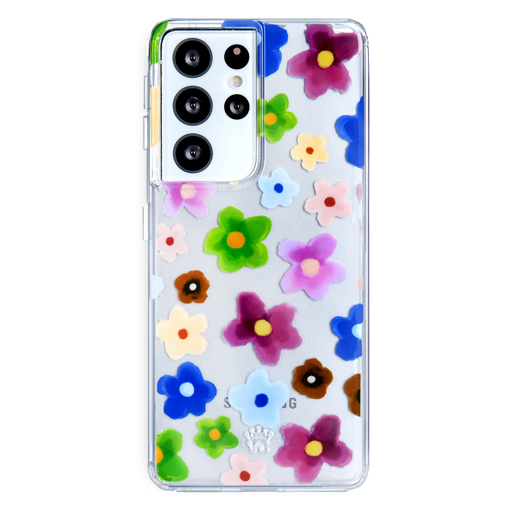 Flower Power Samsung Galaxy Phone Case - Protective Cover for Samsung Galaxy S21/S20/S10 - Stylish Floral Design for Women & Girls - Perfect for Everyday Use, Work & Travel