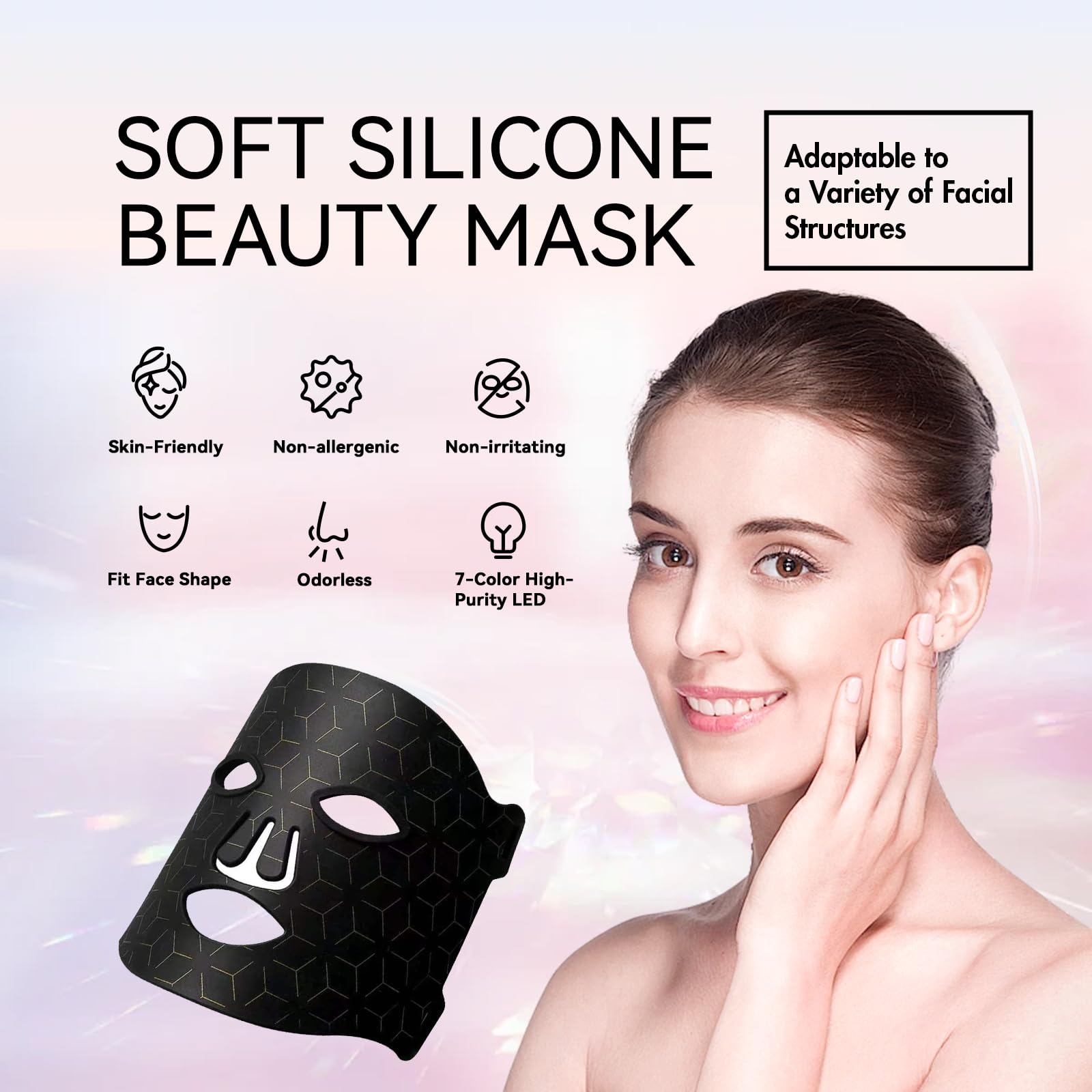 LED Light Therapy Facial Mask - Red & 7-Color Photon Skin Care Device for Acne Reduction, Anti-Aging & Wrinkle Treatment | FSA/HSA Eligible | Perfect for Home Spa, Dermatologist-Recommended Skin Rejuvenation & Daily Skincare Routine