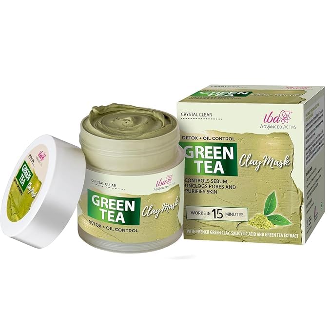 Activs Crystal Clear Green Tea Face Mask – Detox & Oil Control for Oily, Combination & Acne-Prone Skin | Salicylic Acid Deep Pore Cleanser | Halal Certified Vegan Skincare | Perfect for Daily Routine & Spa Nights