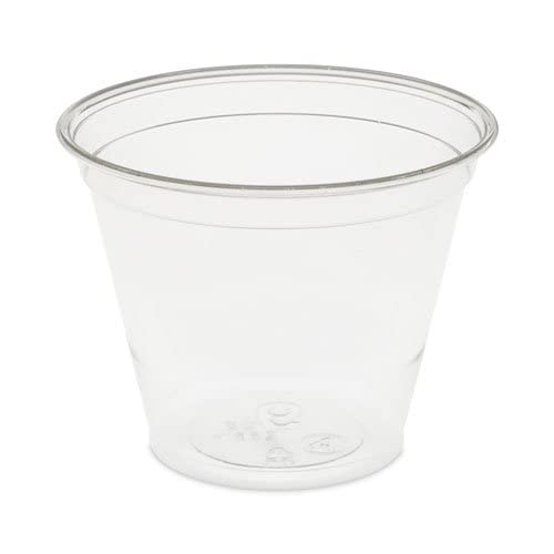 Earthchoice Recycled Clear Plastic Cold Cups - 9 Oz, 975 Count Per Carton | Eco-Friendly Disposable Cups for Parties, Picnics, and Beverage Service