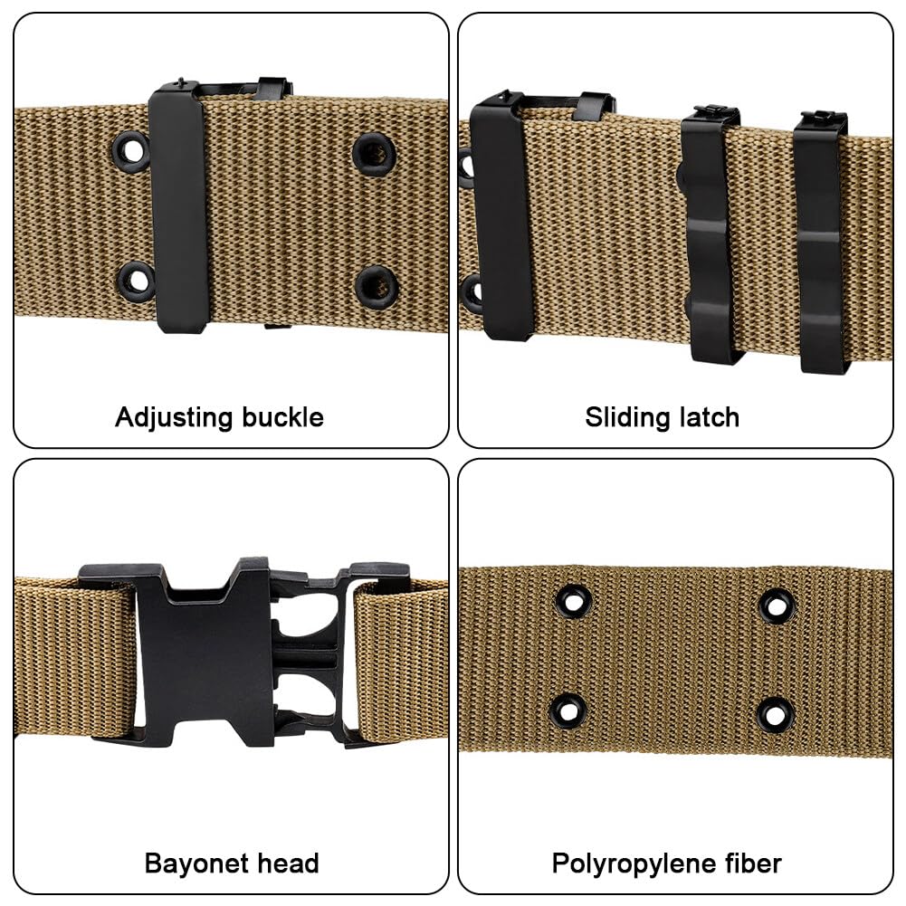 Tactical Belt for Men - Military Grade Nylon Canvas Waist Belt with Quick Release Plastic Buckle - Perfect for Outdoor, Hiking, Camping & Tactical Use