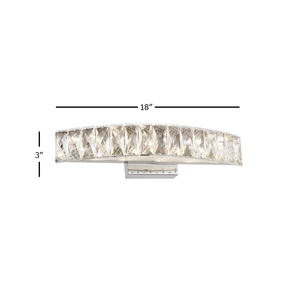 FT41W18CH 24W LED Bathroom Vanity Light Fixture - Chrome Finish, Dimmable, Energy Saving, Perfect for Bathroom Mirror Lighting, Makeup Vanity & Modern Home Decor