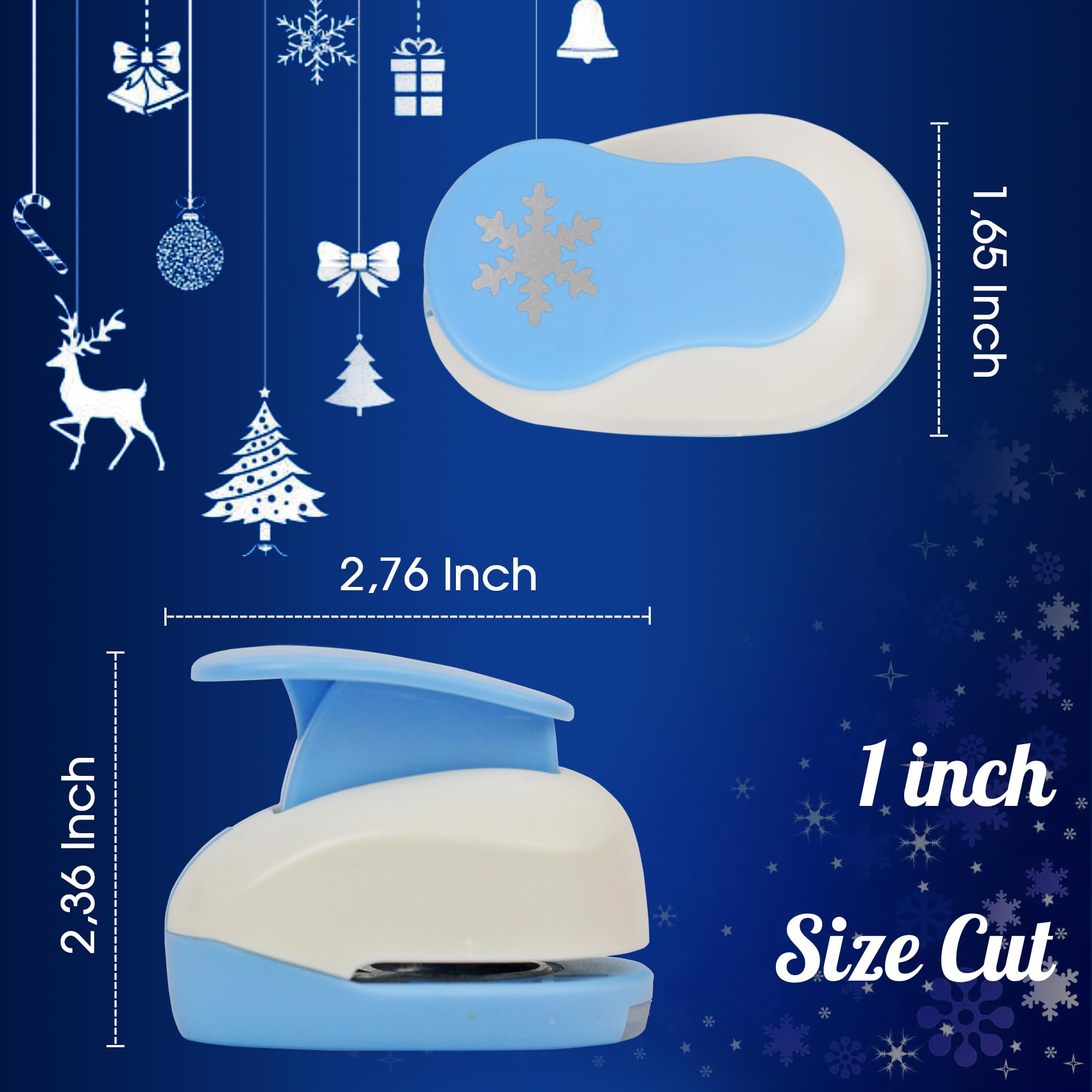 1-Inch Snowflake Paper Punch for Christmas Crafts, Scrapbooking, DIY Cards & Holiday Decorations - Perfect for Festive Gifts, Home Decor & Winter Art Projects