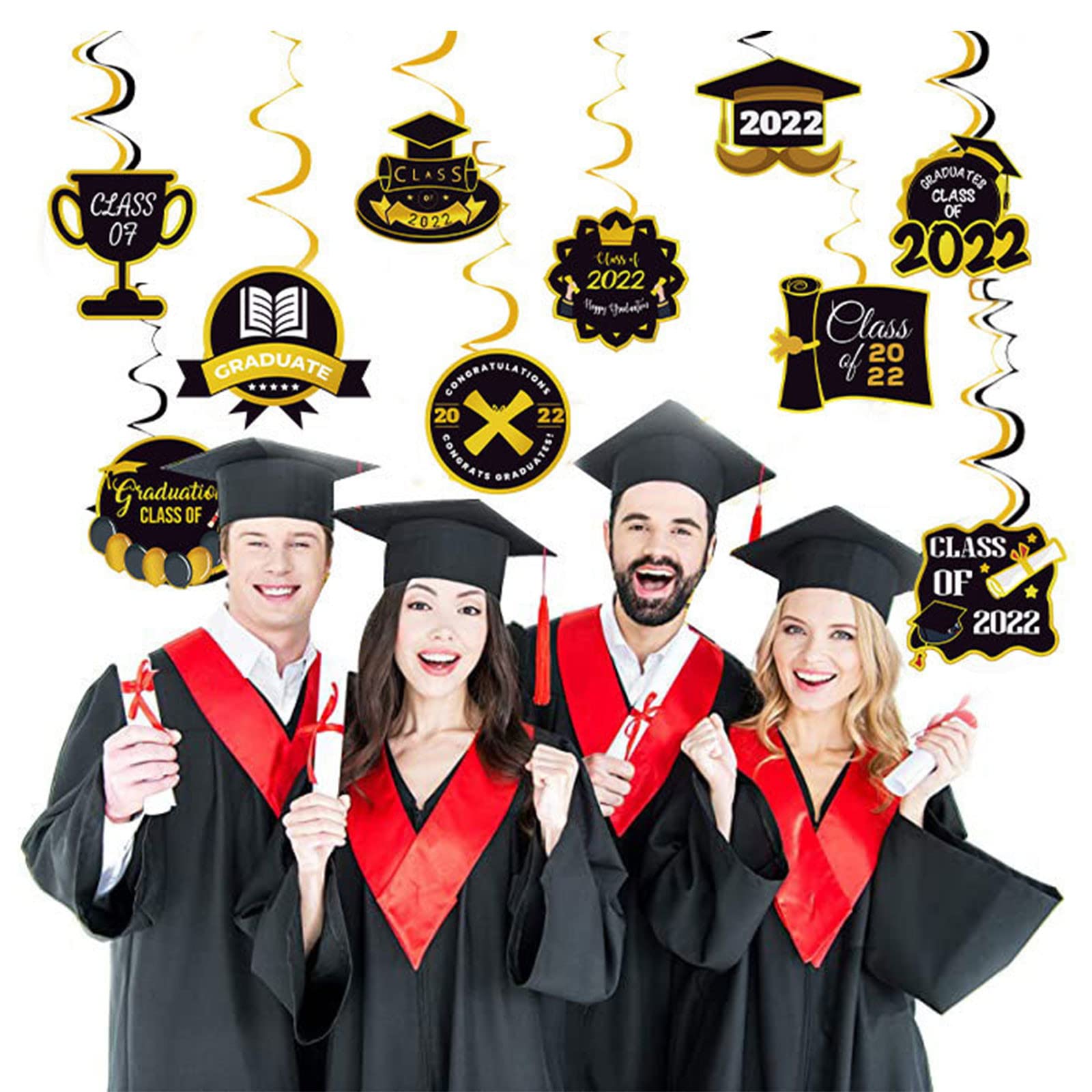 Graduation Party Decorations for Girls - 2022 Graduation Theme Party Supplies, Wristbands & Event Decor - Perfect for Graduation Ceremonies, School Parties & Celebrations