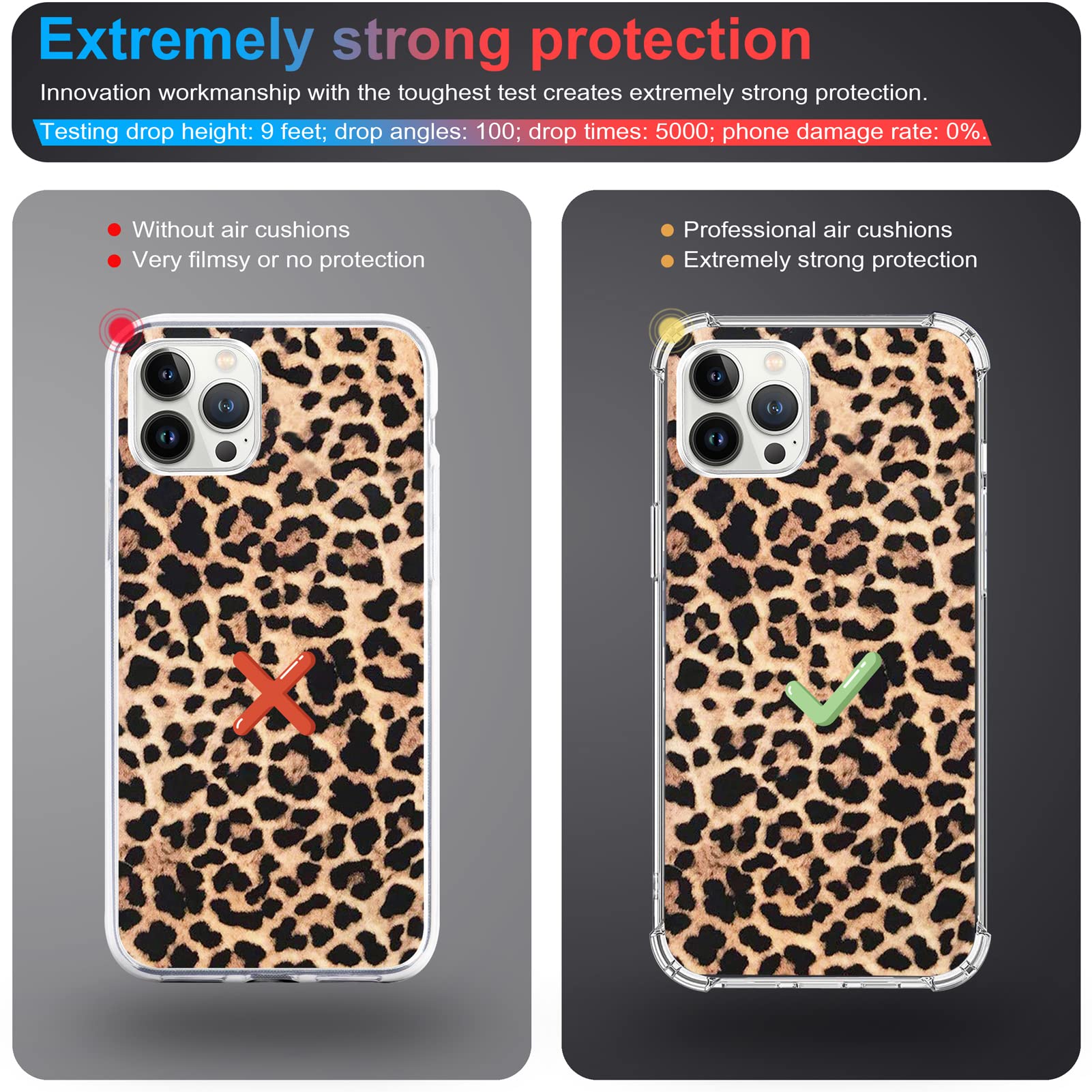 Shockproof iPhone 13 Pro Max Case with Leopard Cheetah Print - MagSafe Compatible Protective Cover for Women & Girls (Black/Brown) - Perfect for Everyday Use, Work & Travel