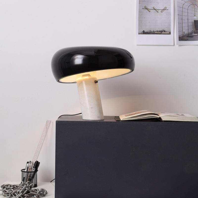 Modern Nucleus Marble Table Lamp - Elegant Home & Office Decor for Bedroom, Living Room, Study - Dimmable LED Light with USB Port