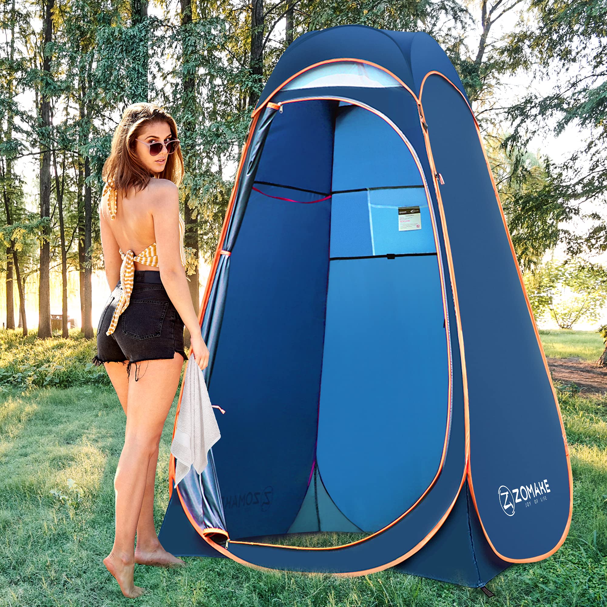 **Zomake Pop Up Shower Tent - 6.9 FT Tall Portable Privacy Changing Tent for Camping, Hiking, Beach & Fishing | Instant Setup Camping Toilet & Dressing Room with Carrying Bag**    *(Perfect for Outdoor Adventures, Beach Trips, RV Travel & Emergency Bathroom Needs)*