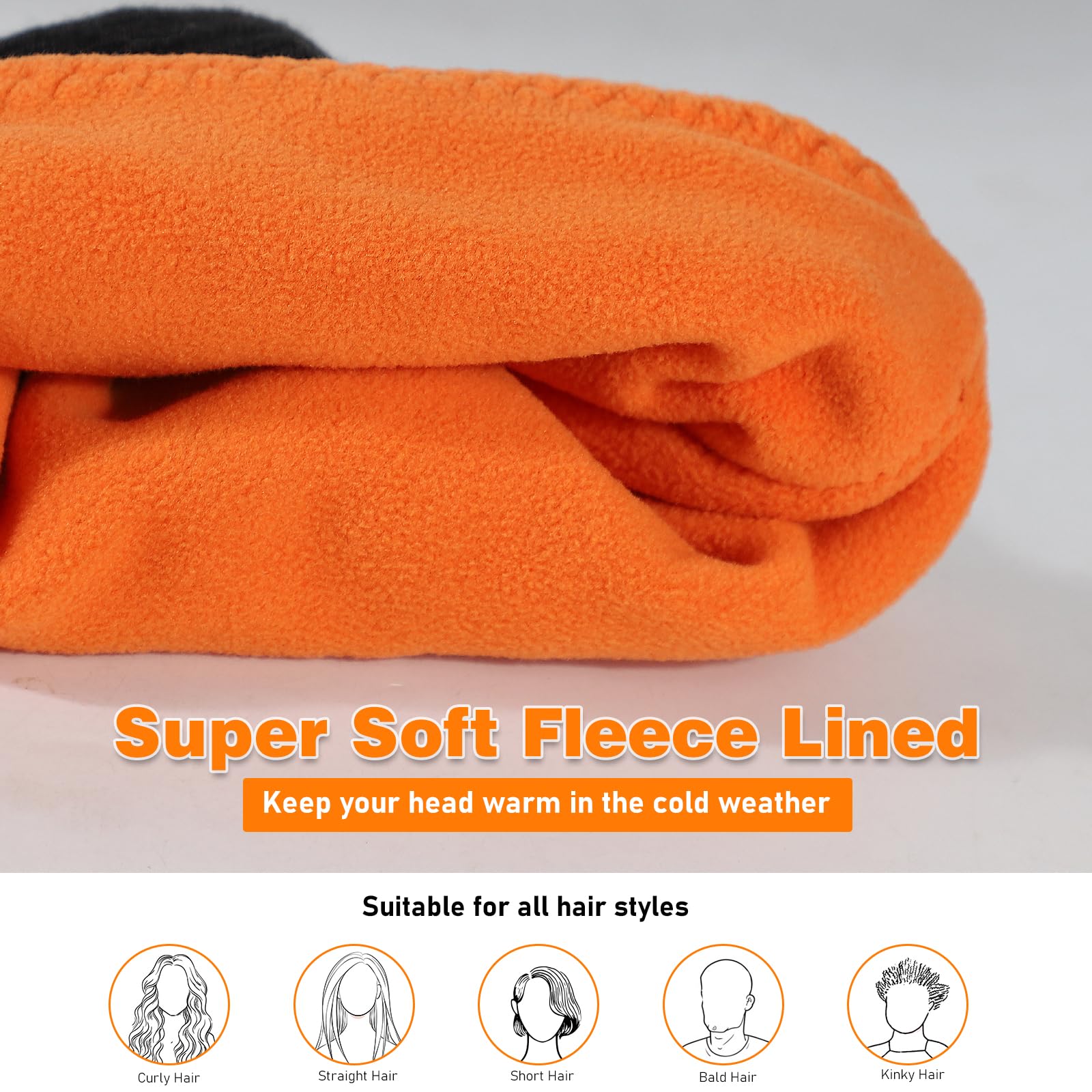 Winter Fleece Lined Knitted Beanie Hats for Men & Women - Reversible Windproof Watch Cap, Warm Skull Cap for Cold Weather - Perfect for Skiing, Snowboarding & Outdoor Activities