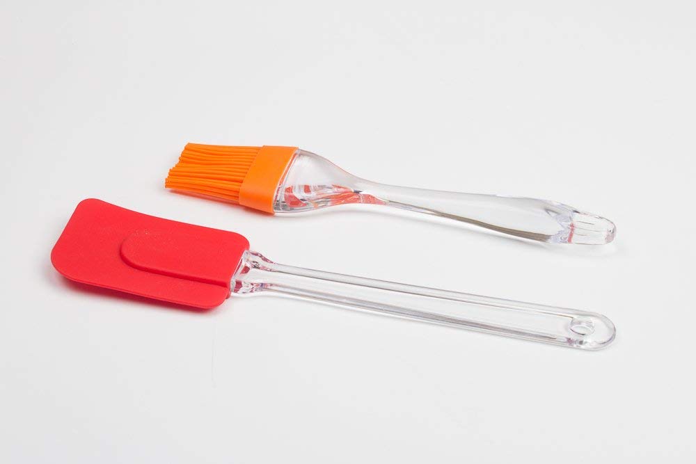 Premium Silicone Non-Stick Spatula & Oil Brush Set - Reusable Kitchen Cooking Tools (2-Piece, Multicolor) - Perfect for Baking, Grilling & Sauteing