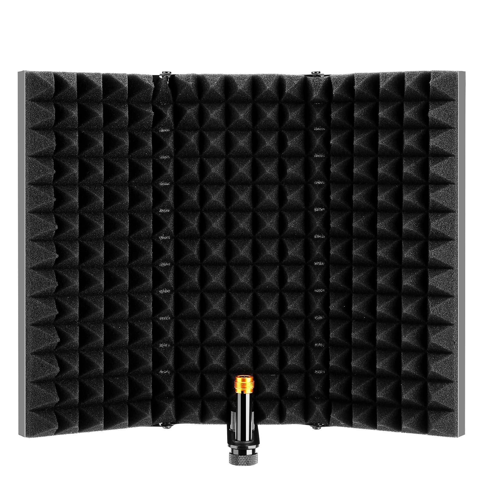 AGPTEK Foldable Microphone Isolation Shield - Adjustable Studio Mic Isolator Panel for Stand Mount & Table Top | Noise Reduction for Podcasting, Voice Recording & Home Studio Setup