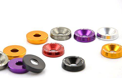 JDM Aluminum Alloy Fender Bumper Engine Dress Up Washers Kit with Bolts - Car Styling & Performance Upgrade for Honda, Toyota, Nissan - Perfect for Auto Shows & Custom Builds