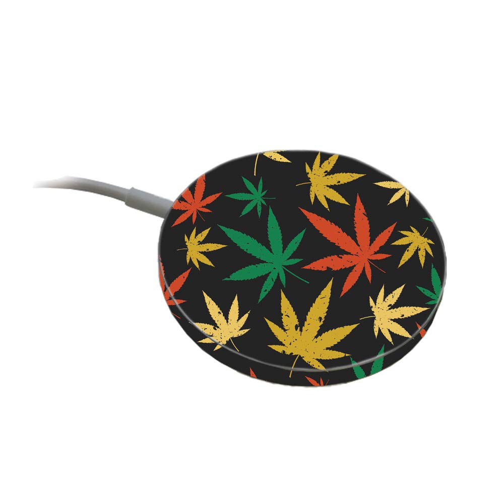 MightySkins Vinyl Decal Wrap Cover for Apple MagSafe Charger - Rastafari Kush Design | Protective & Durable Skin | Easy to Apply & Remove | Made in USA | Perfect for Personalizing & Protecting Your Charger at Home, Office or Travel