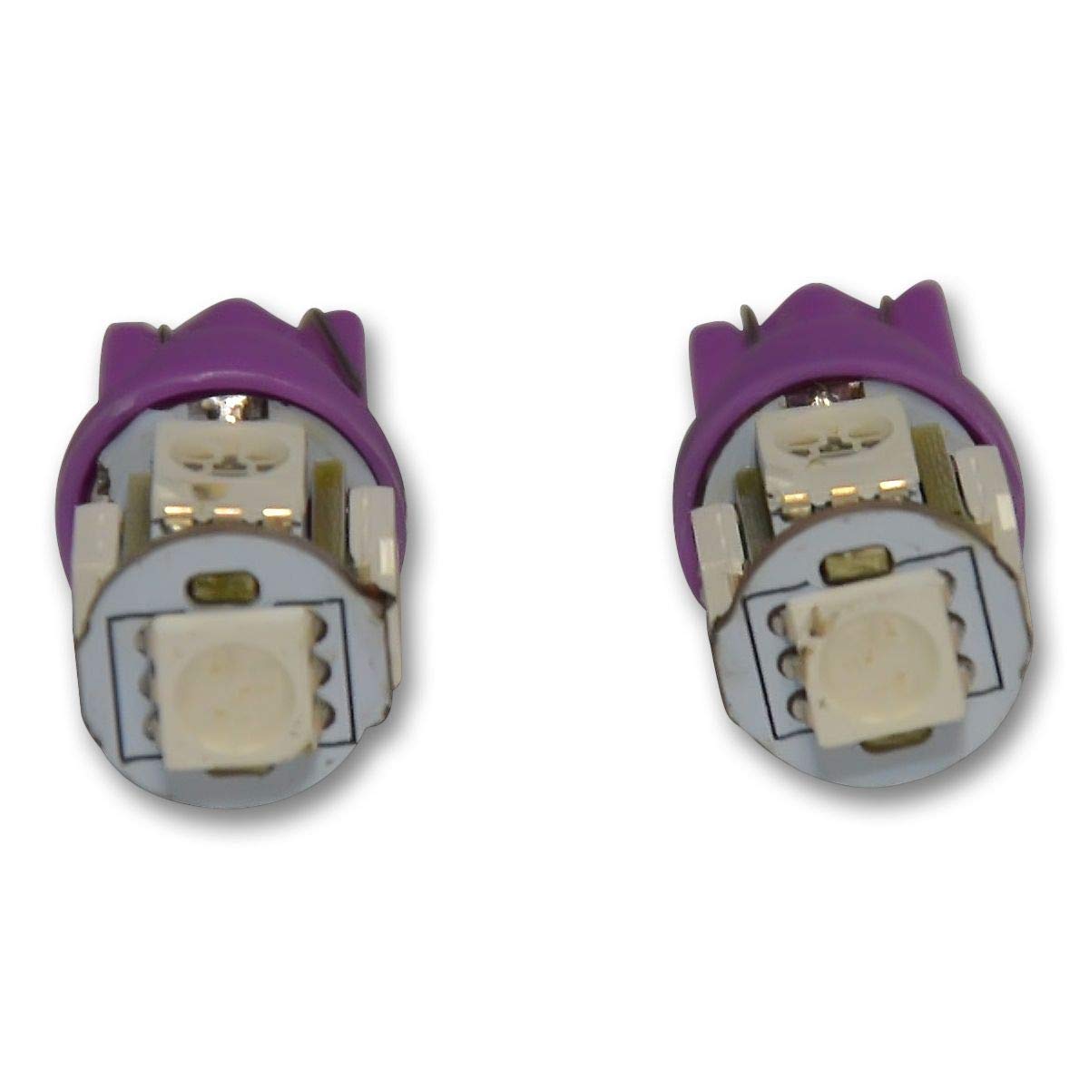 Flashtech Purple T10 SMD LED Bulbs - 5 LED Pack for Car Interior & Exterior Lighting - Perfect for Dome, Map, License Plate, and Dashboard Lights