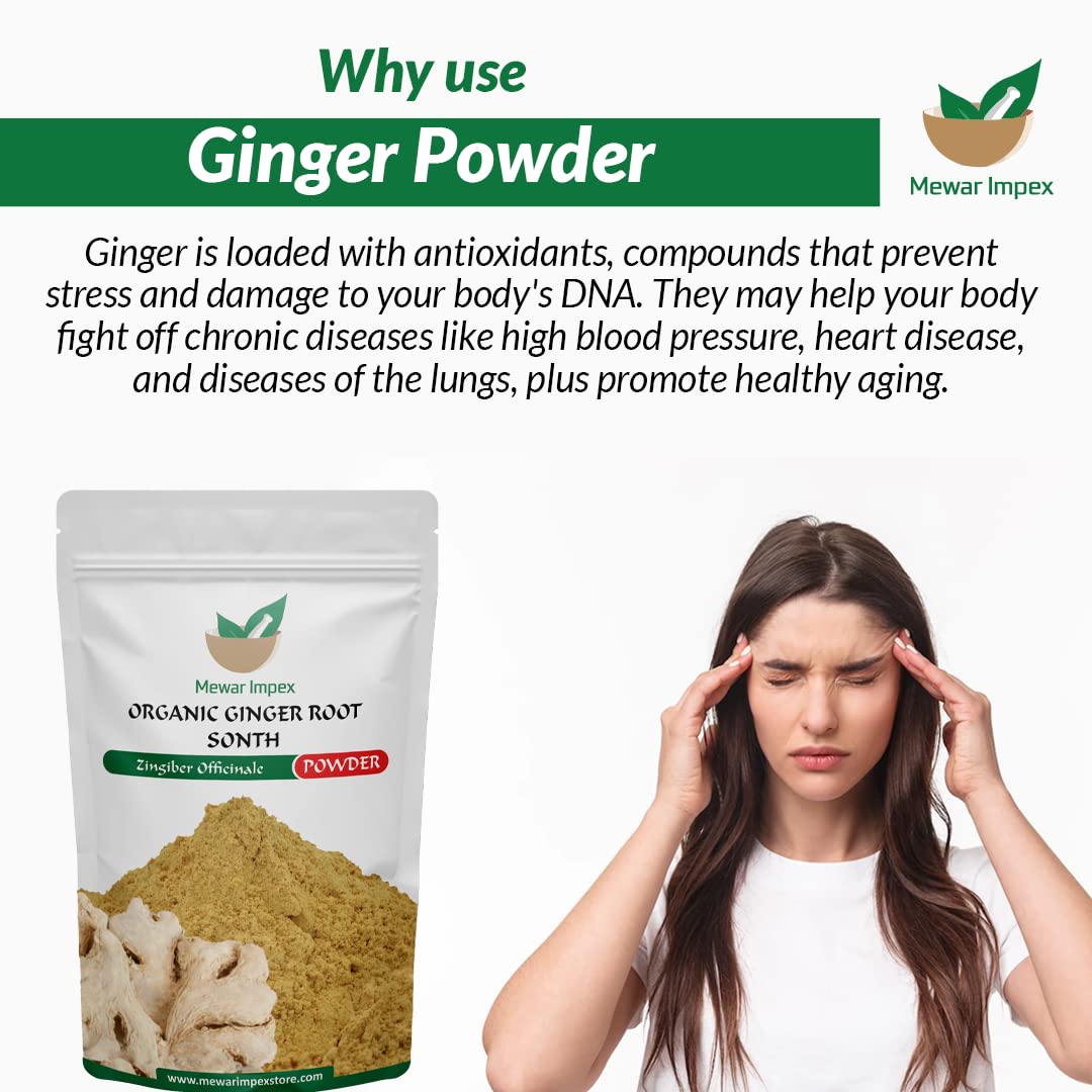 Organic Ginger Root Powder 900g (Sonth Powder, Sukku, Chukku) - Hand-Pounded for Cooking, Baking, Tea & Ayurvedic Remedies | Perfect for Digestion, Immunity Boost & Healthy Recipes