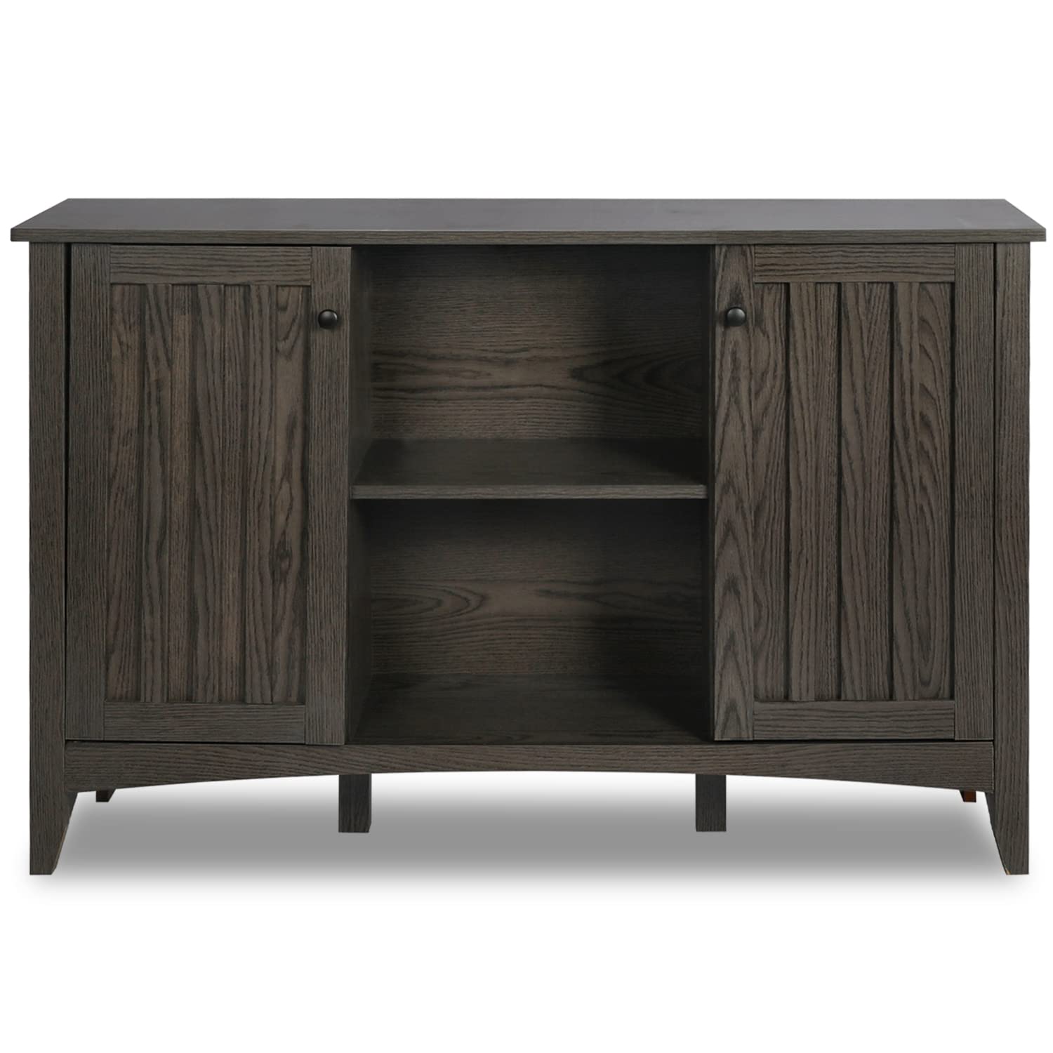 LTMEUTY 3-Tier Storage Cabinet with Doors - Narrow Accent Console Table for Entryway, Living Room, Bedroom - Black Wooden Sideboard Cabinet for Home Organization & Decor